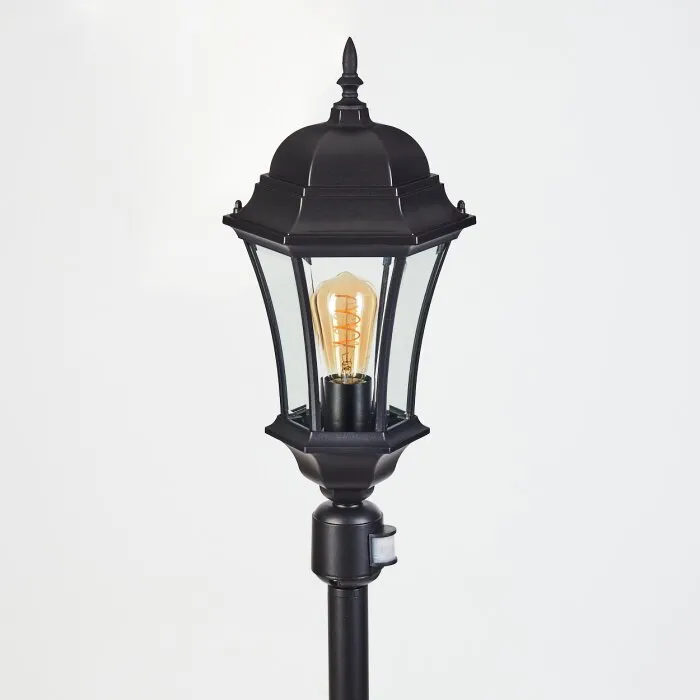 Etoe Lampioncino Segnapasso Nero, 1-Luce, Sensori di movimento