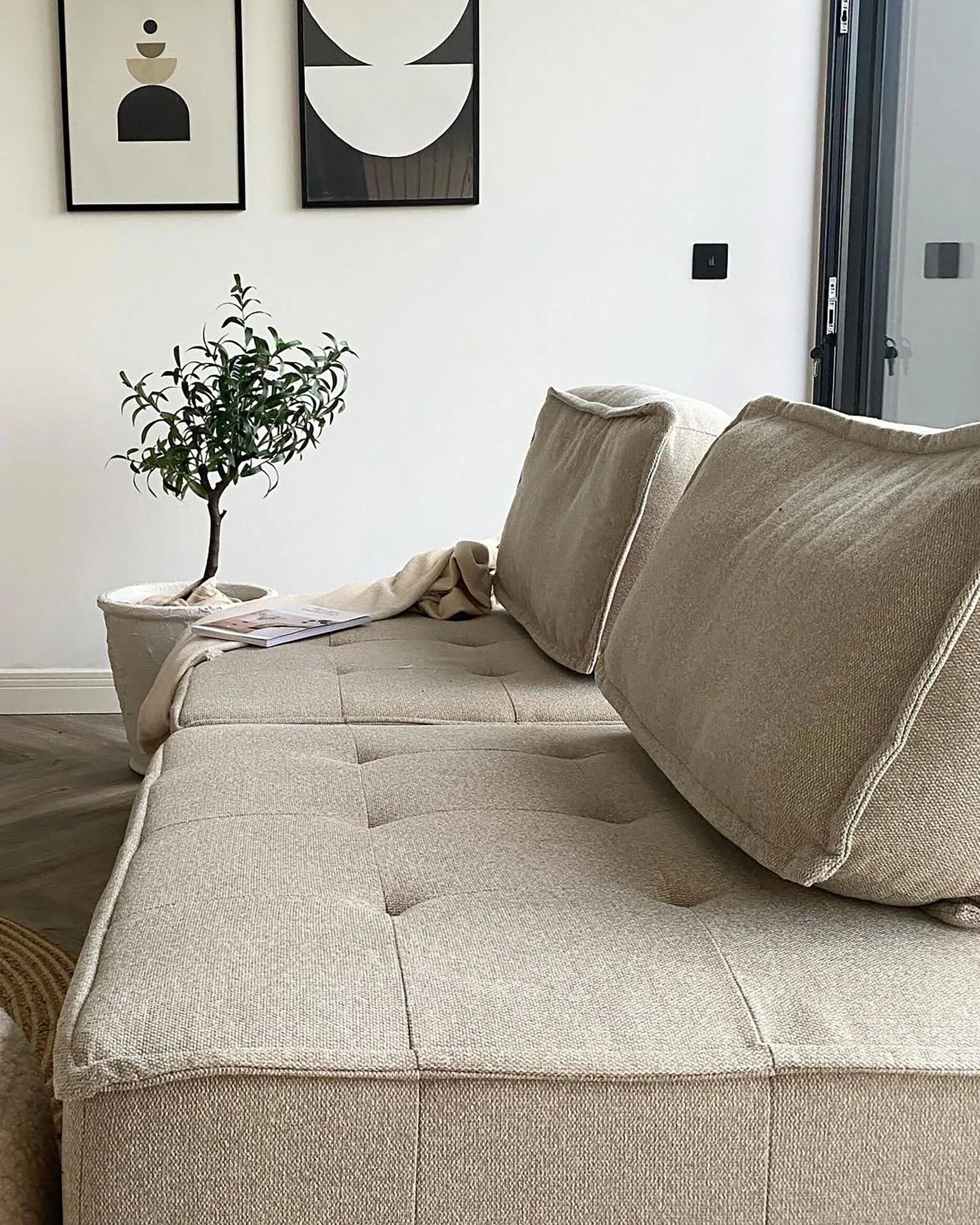 Fabric 1-Seat Section Beige TIBRO