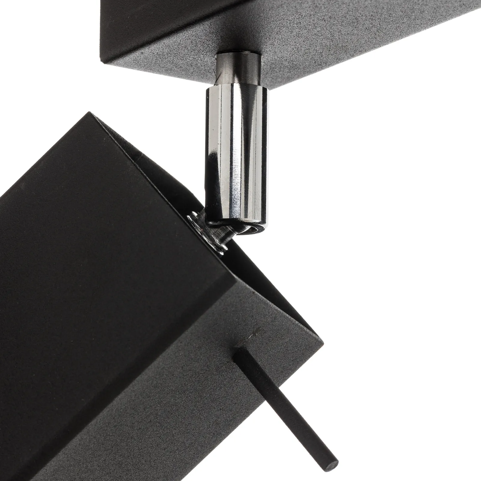 Faretto soffitto Square, nero, 4 luci lineare