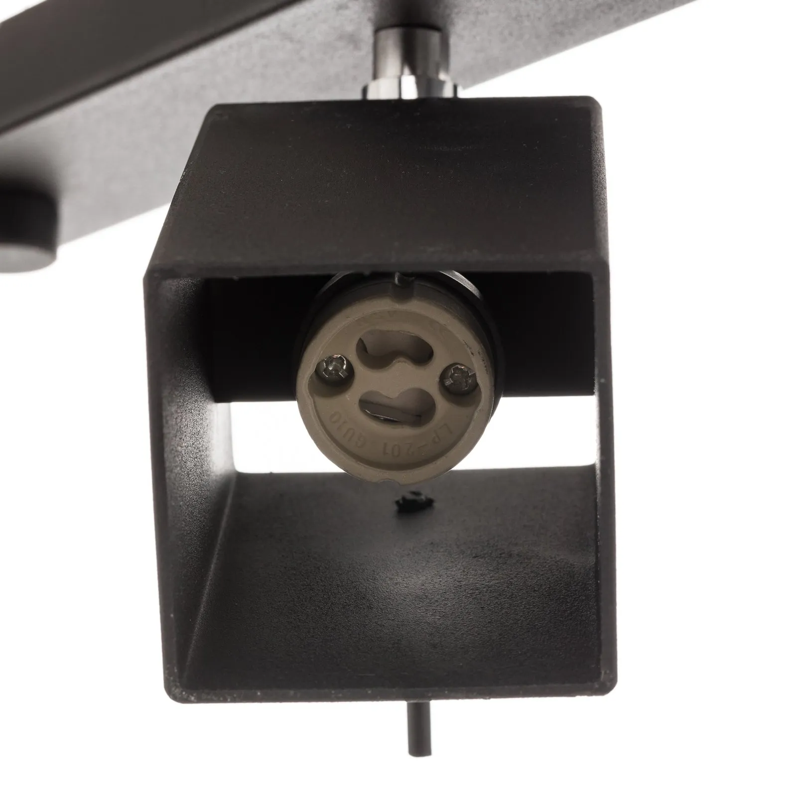 Faretto soffitto Square, nero, 4 luci lineare