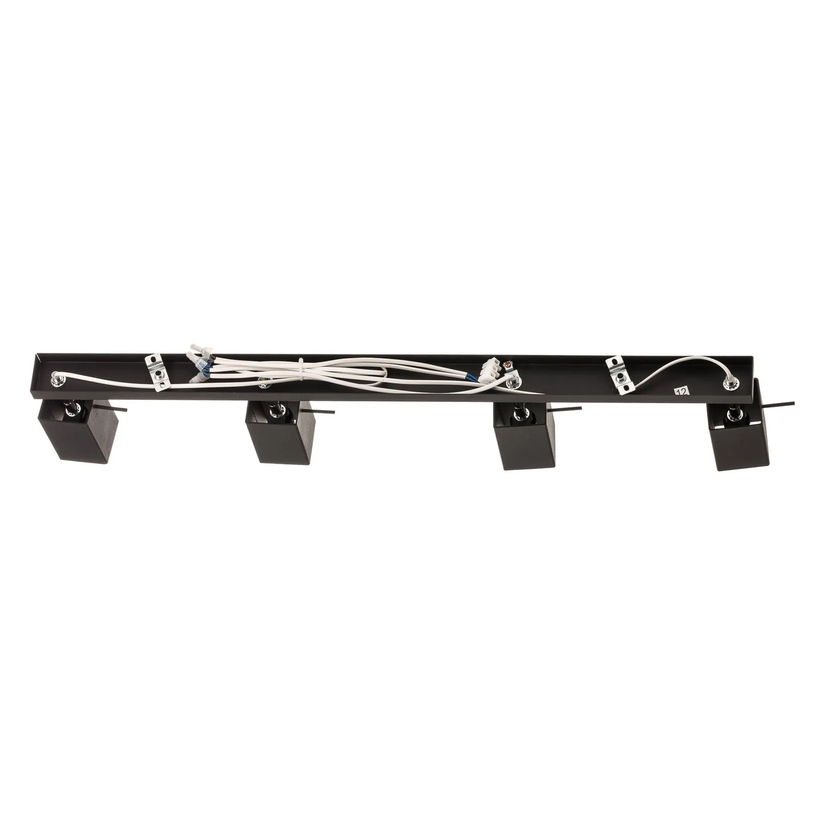 Faretto soffitto Square, nero, 4 luci lineare