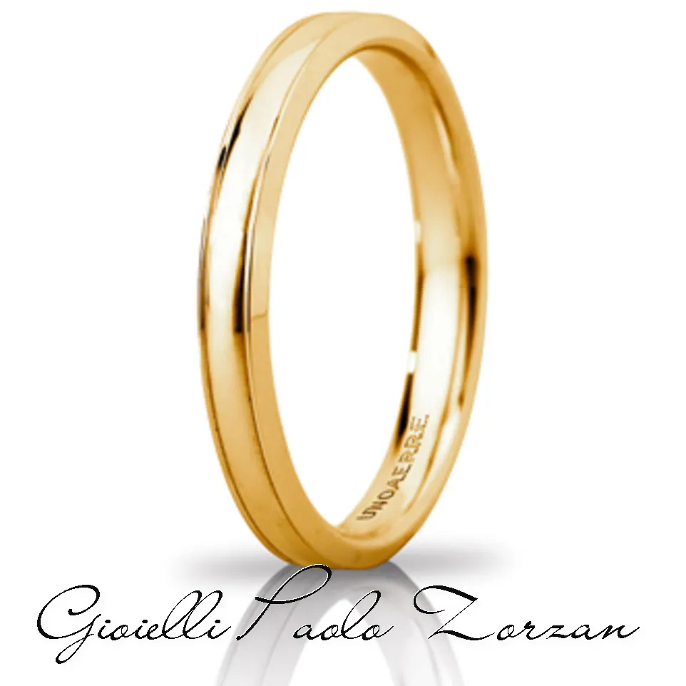 Fede Matrimoniale  Unoaerre Mod. Orion Slim In Oro Giallo 18kt Ref. 30 Afc 279 Col.01