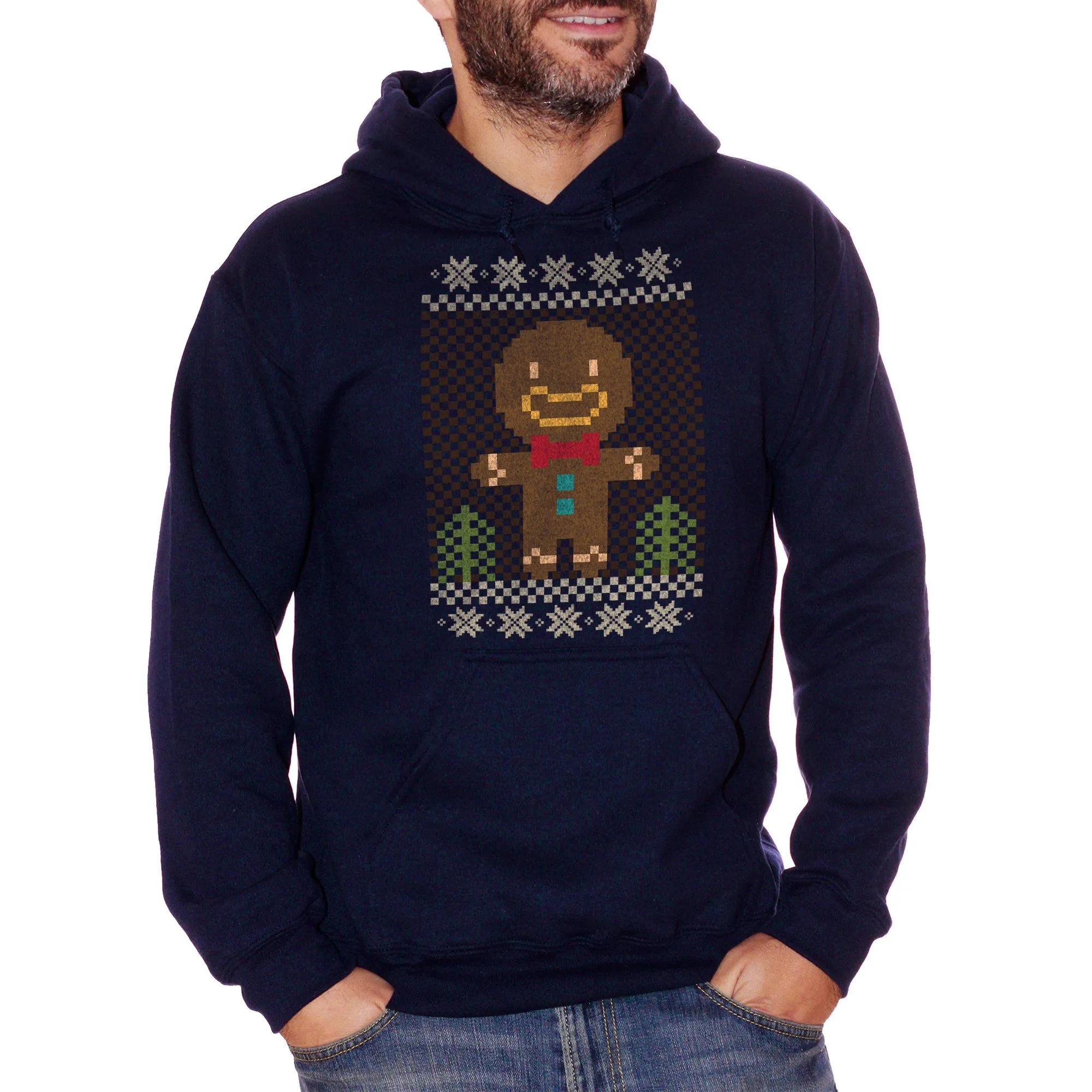 Felpa Christmas-Natale-Biscotto-Omino-Pan-Di-Zenzero-Cookie-Man - Eventi