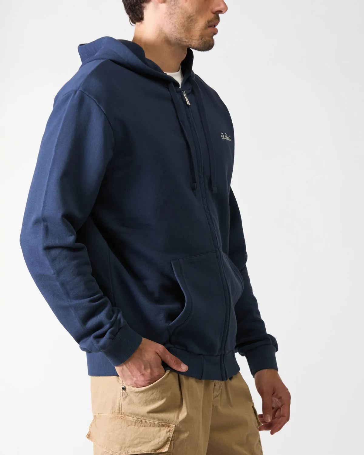 Felpa con cappuccio di colore blu