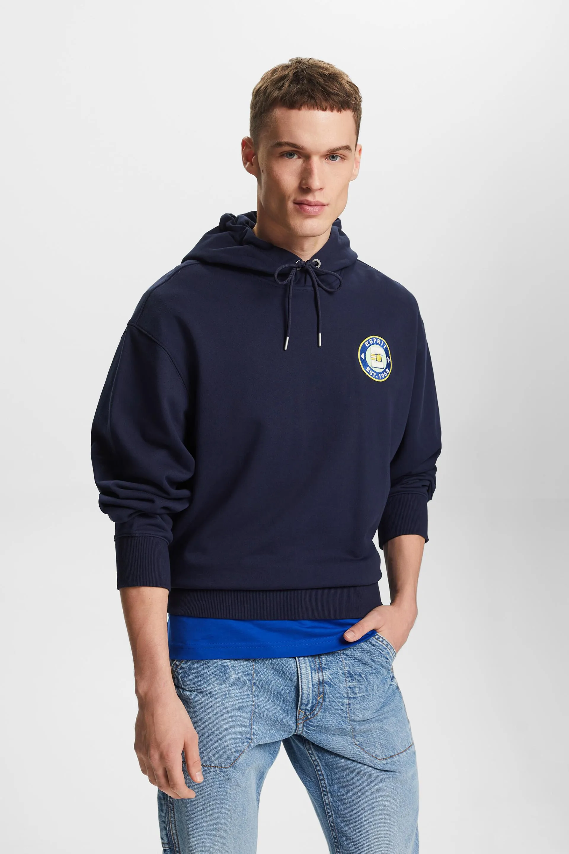 Felpa di cotone con cappuccio e logo