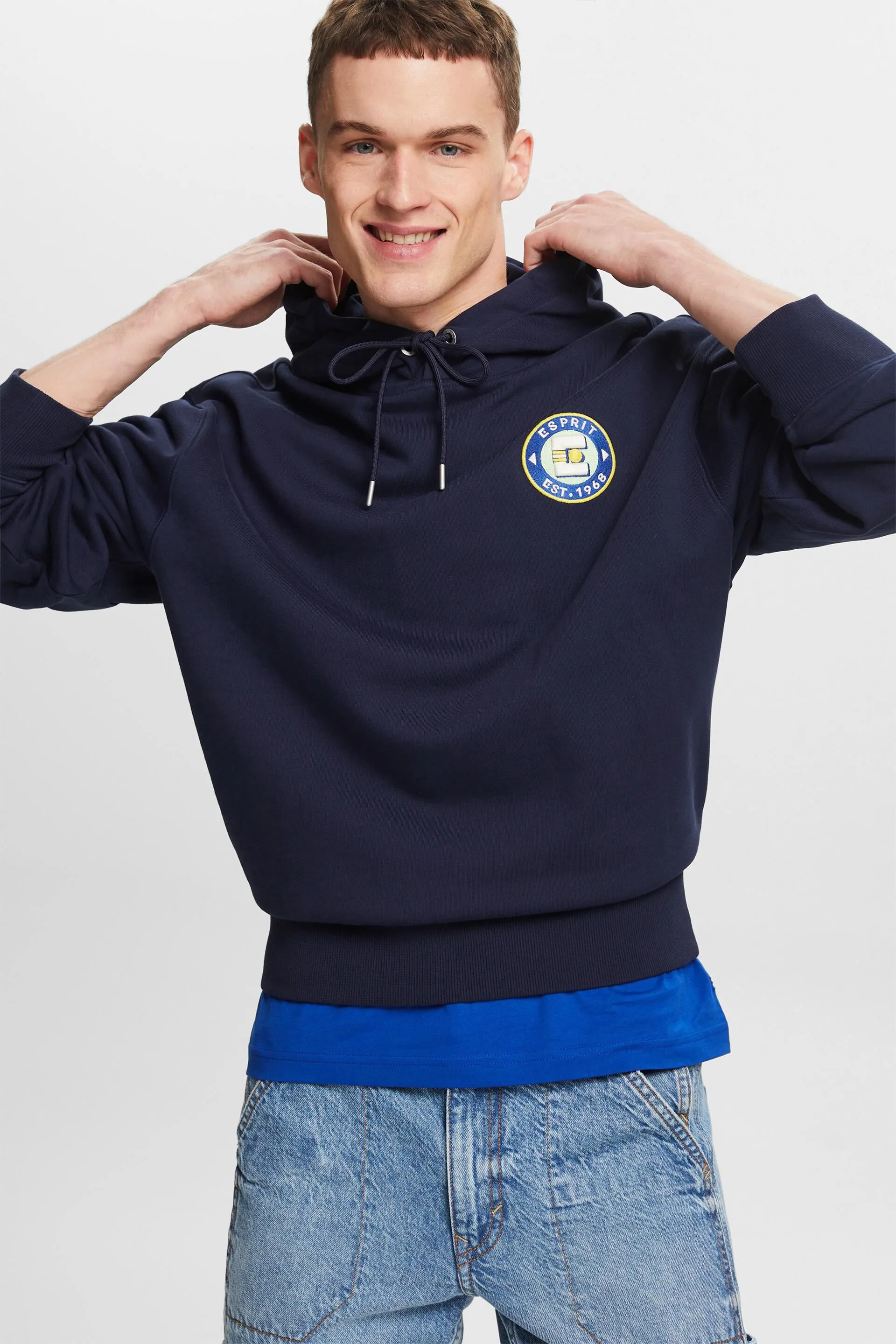Felpa di cotone con cappuccio e logo