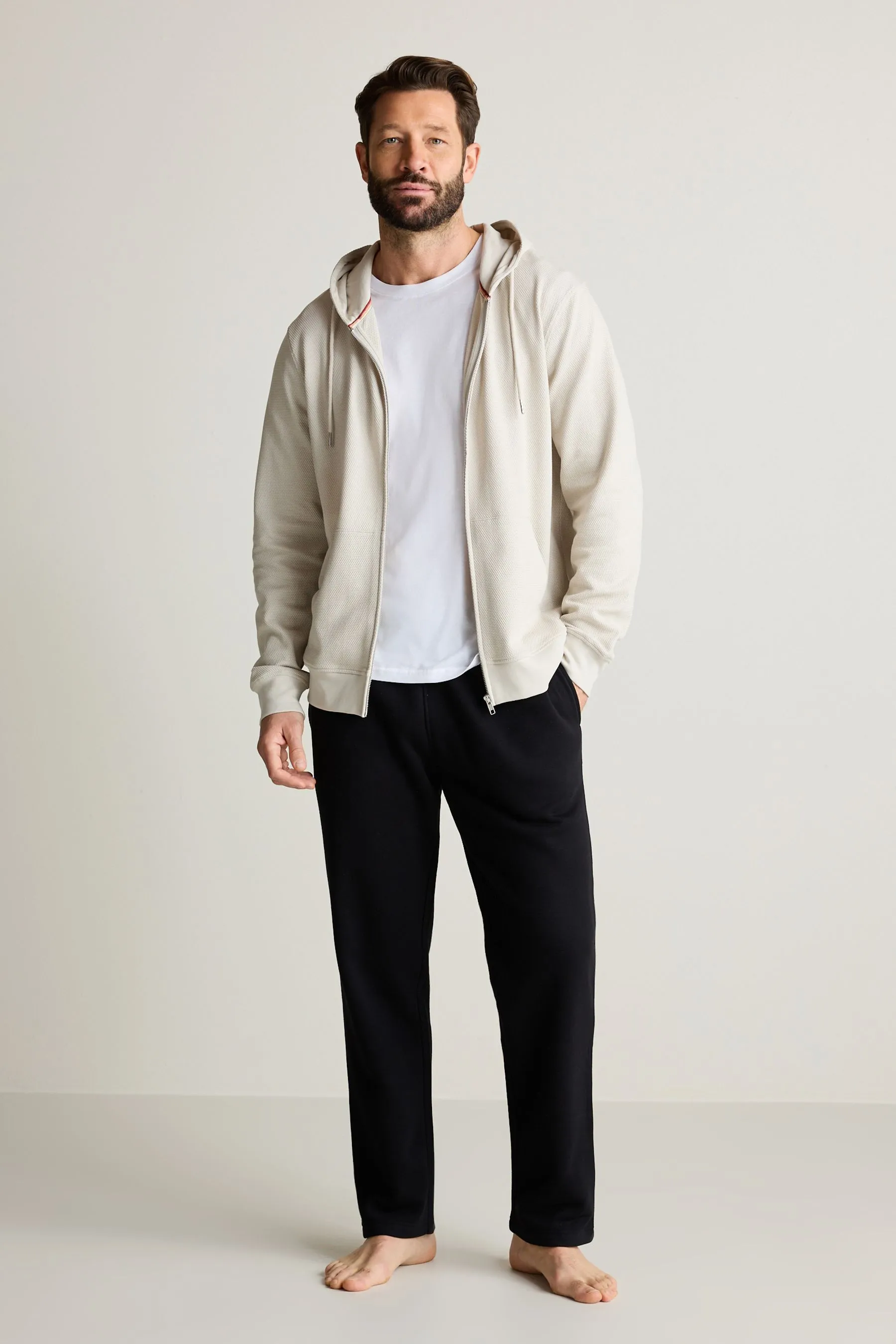 Felpa leggera con cappuccio e zip