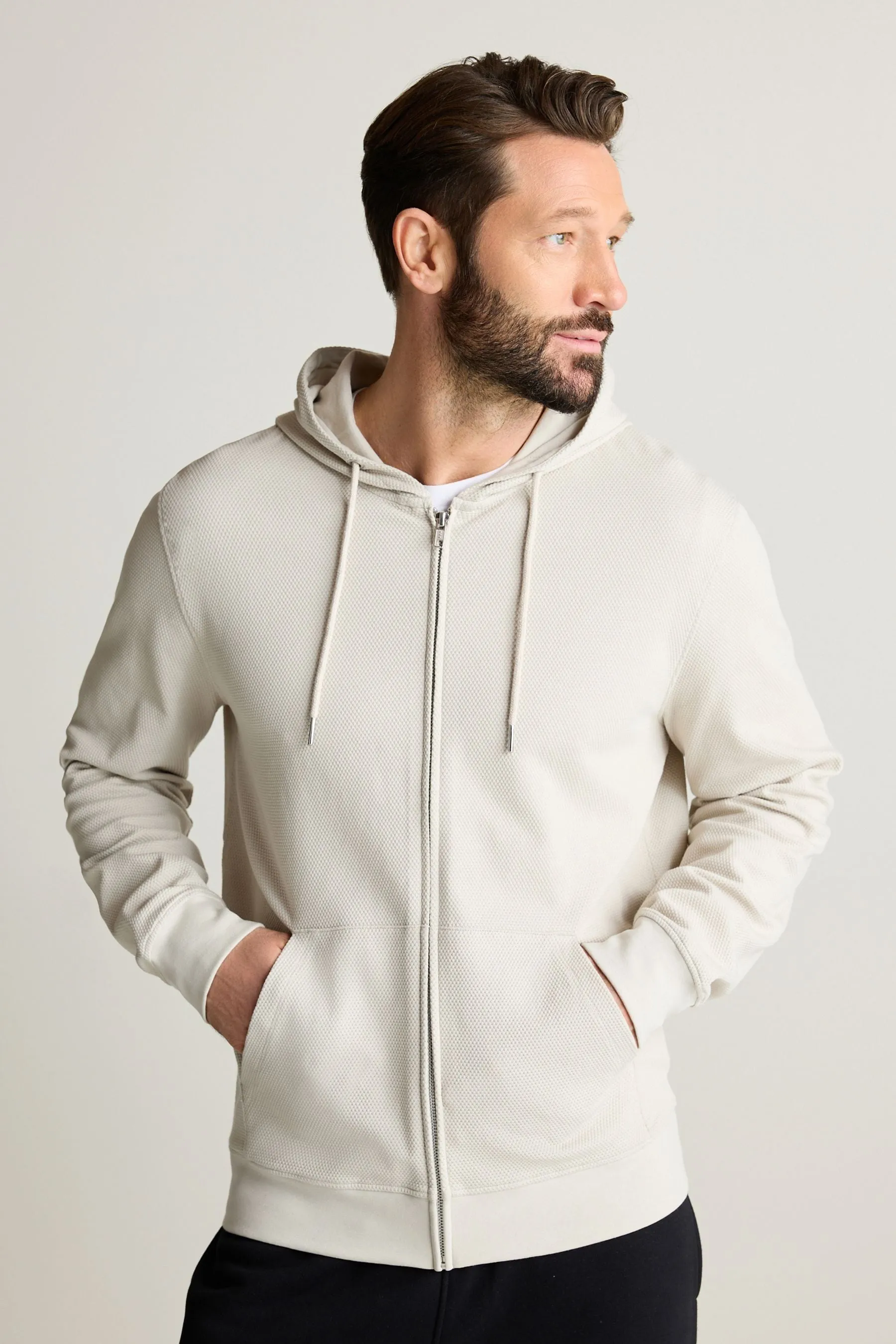 Felpa leggera con cappuccio e zip