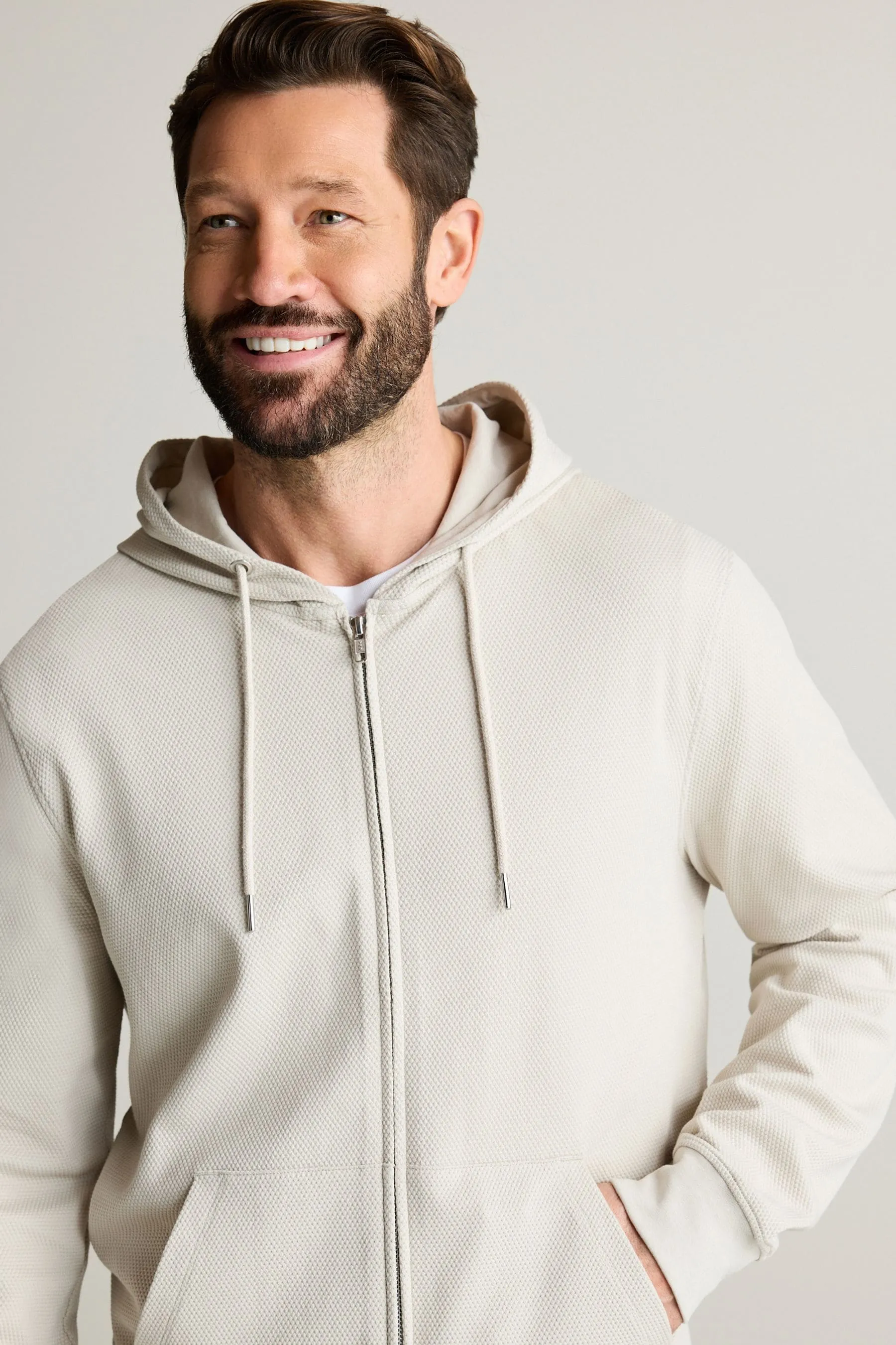 Felpa leggera con cappuccio e zip