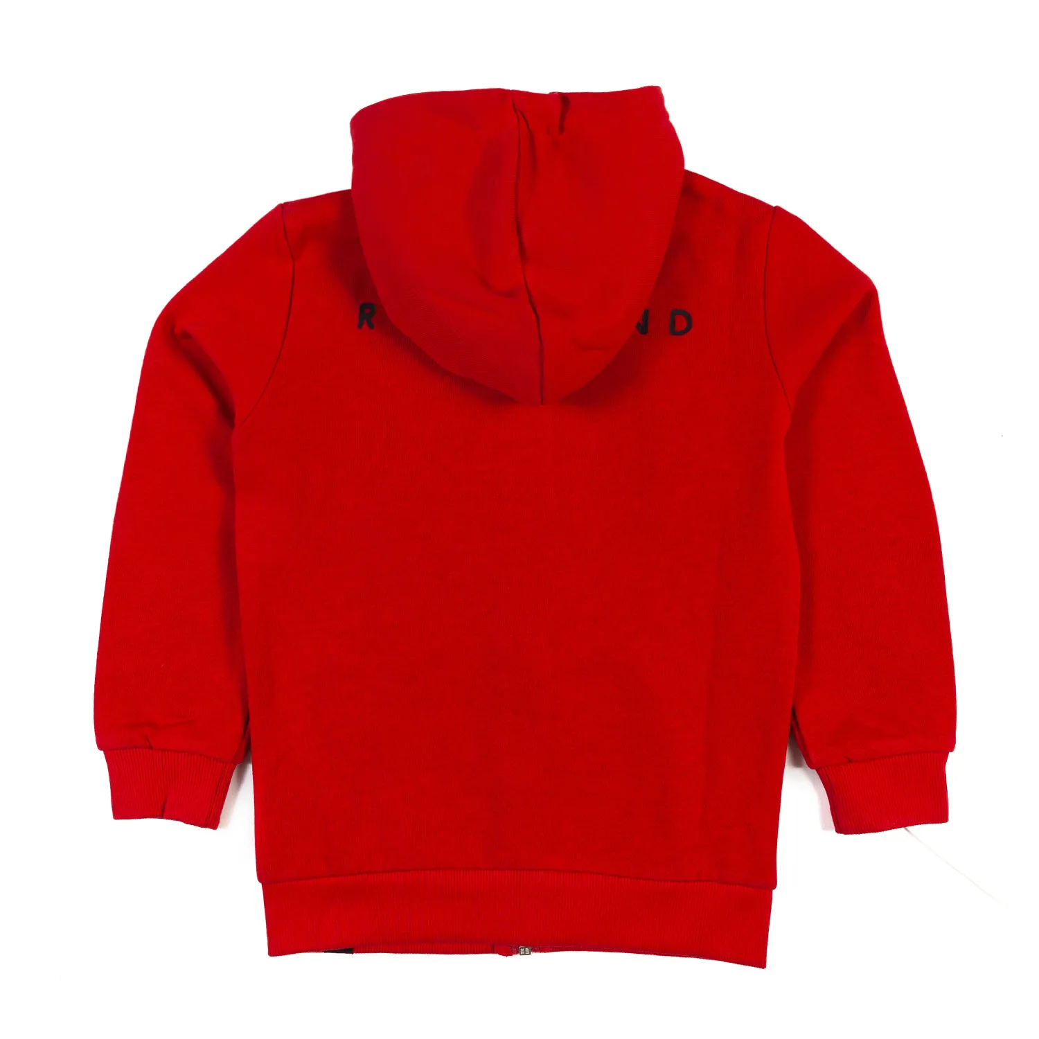 Felpa Rossa Con Cappuccio E Logo