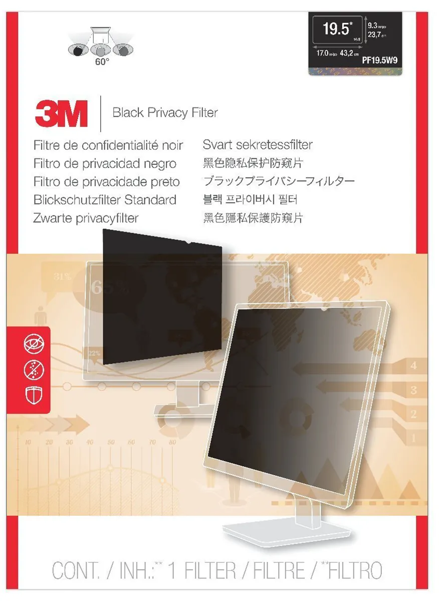 Filtro privacy 3M 19.5poll, per touchscreen , col. Nero