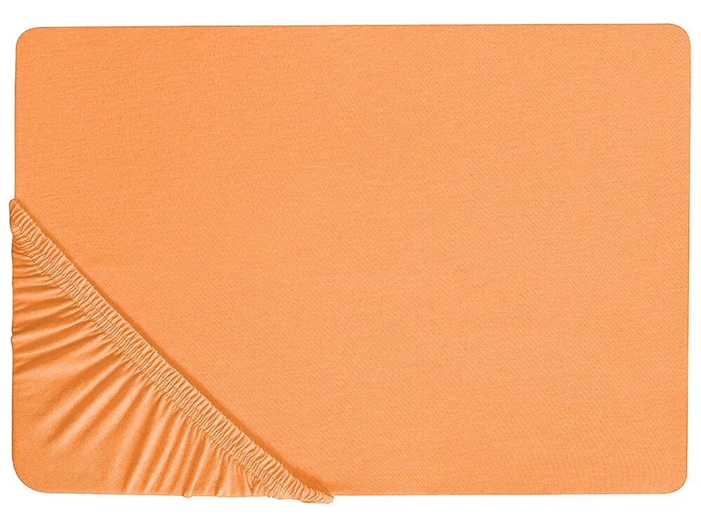 Fitted Sheet JANBU Cotton 160x200 cm Orange