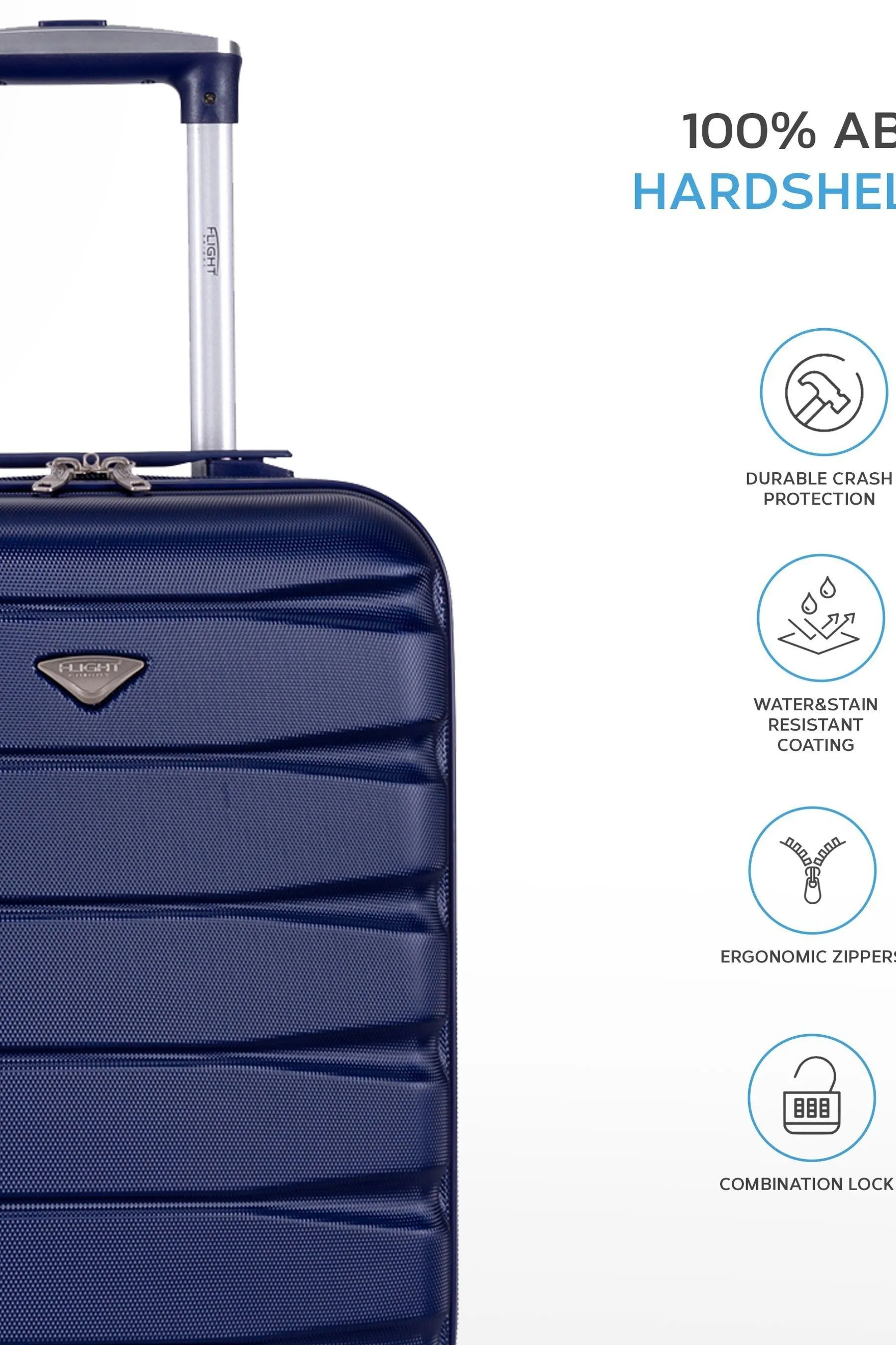 Flight Knight EasyJet Overhead 55x35x20cm Hard Shell Cabin Carry On Case Suitcase Set Of 2