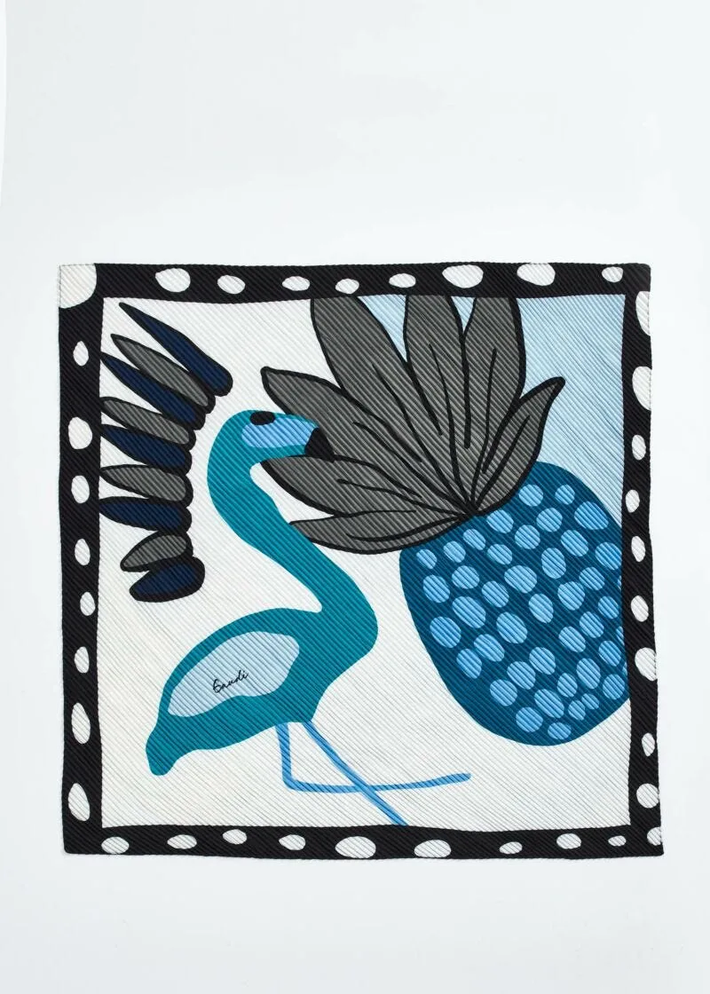 Foulard plissé con stampa
