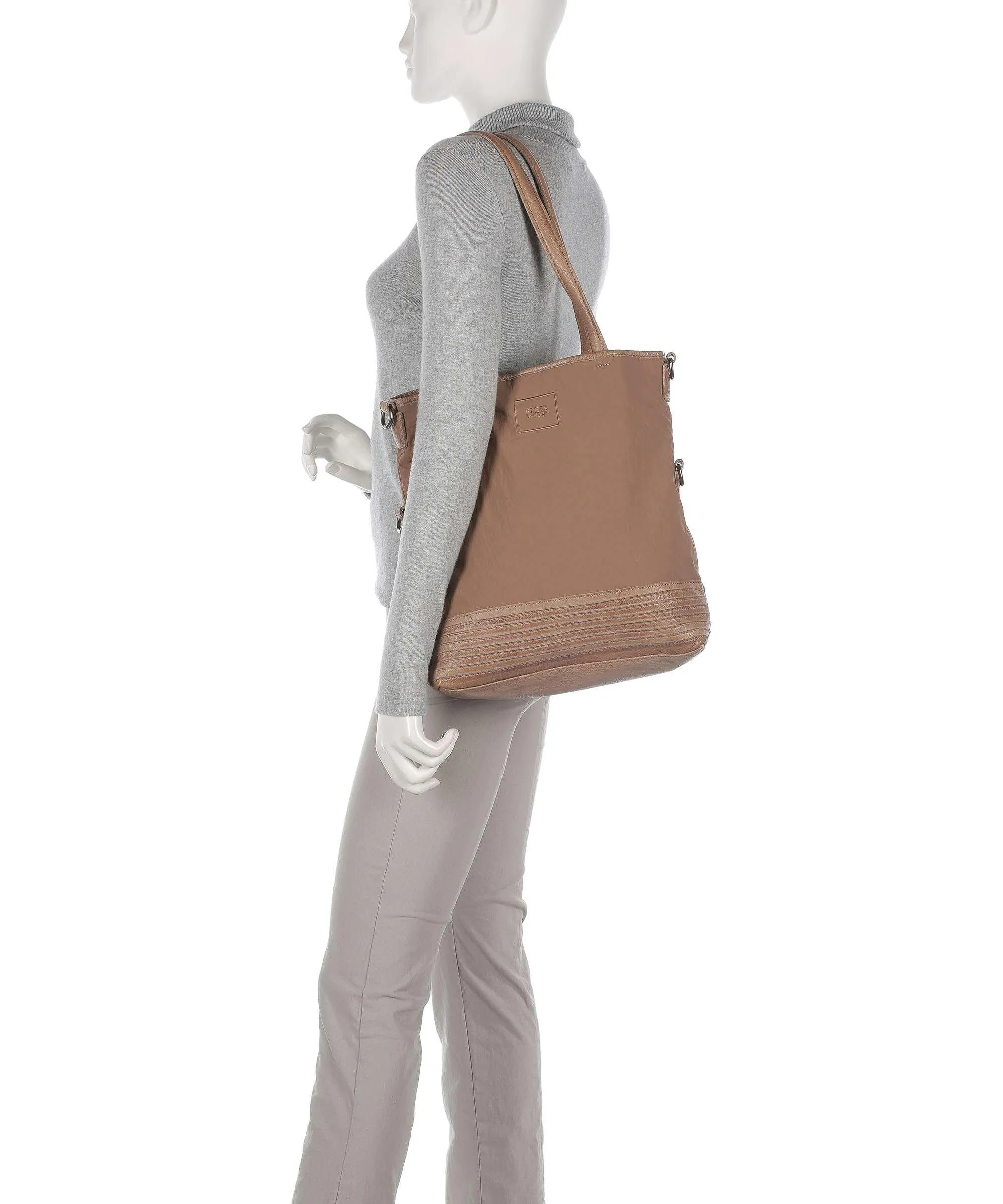  FredsBruder Anea Borsa shopper poliestere, pelle granulata marrone chiaro  