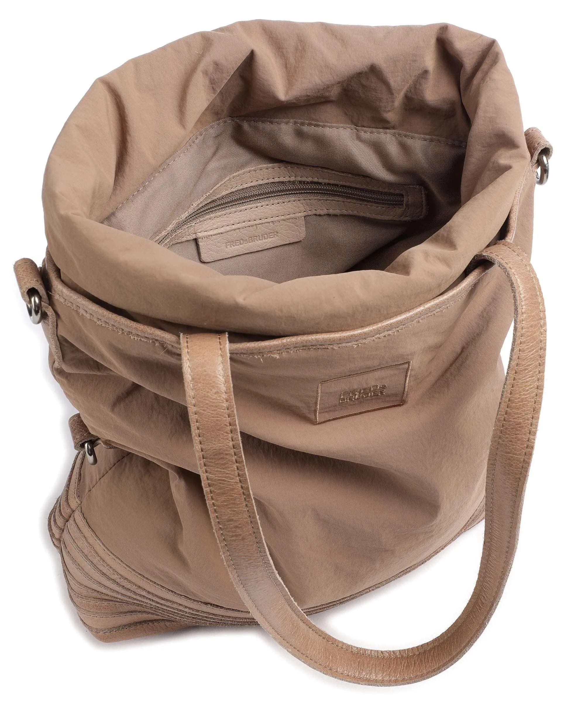  FredsBruder Anea Borsa shopper poliestere, pelle granulata marrone chiaro  