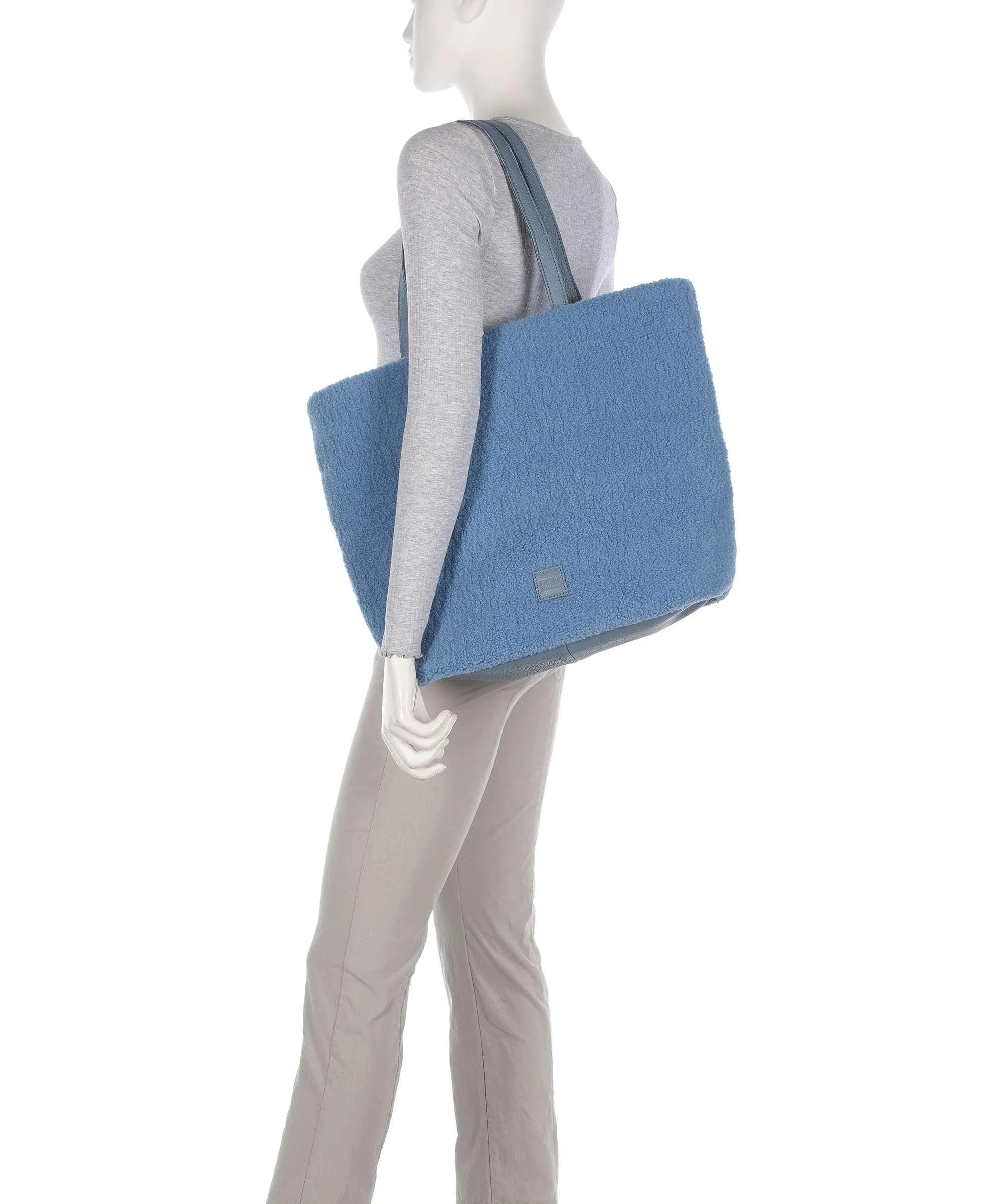  FredsBruder Cuddle Borsa shopper poliestere, pelle granulata blu chiaro  
