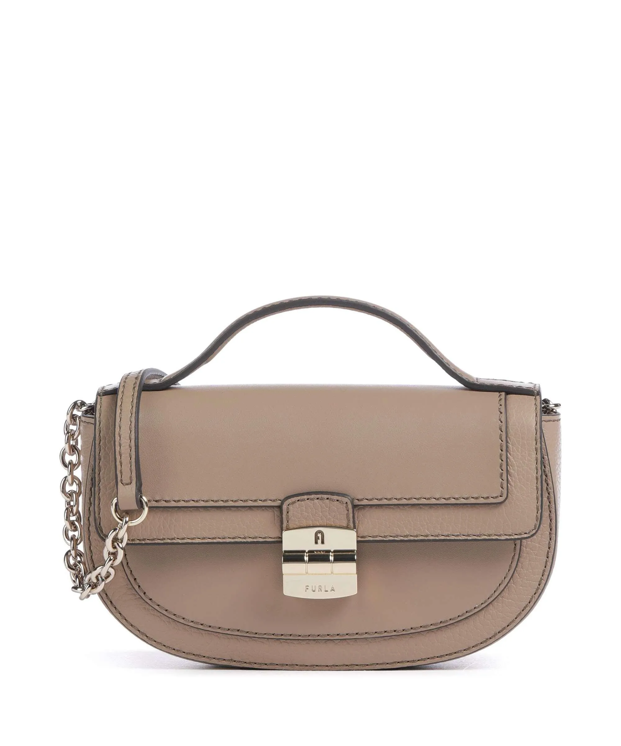  Furla Club 2 Mini Borsa a tracolla pelle granulata taupe  