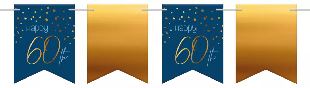 Gagliardetti 60° compleanno oro blu 6m