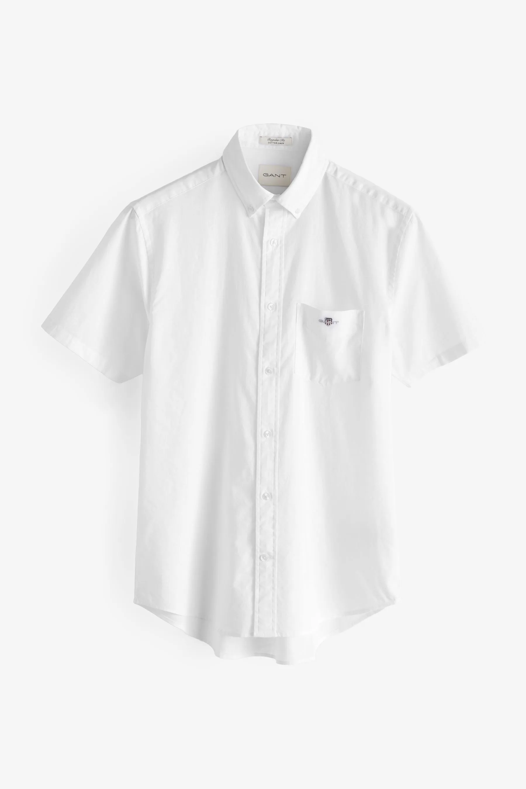GANT regular  - Camicia in Manica corta di cotone e lino