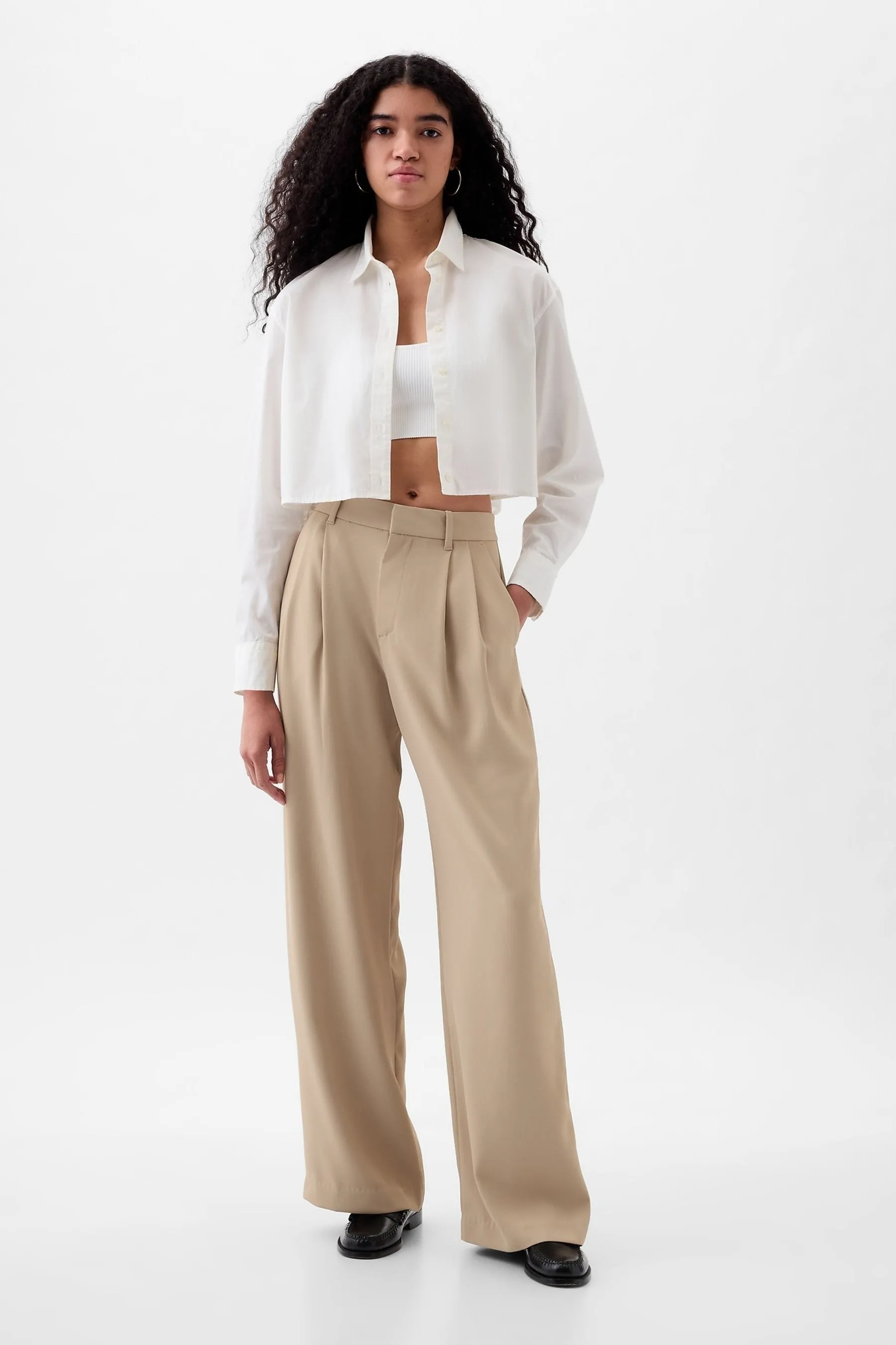 Gap - A pieghe Pantaloni a vita alta