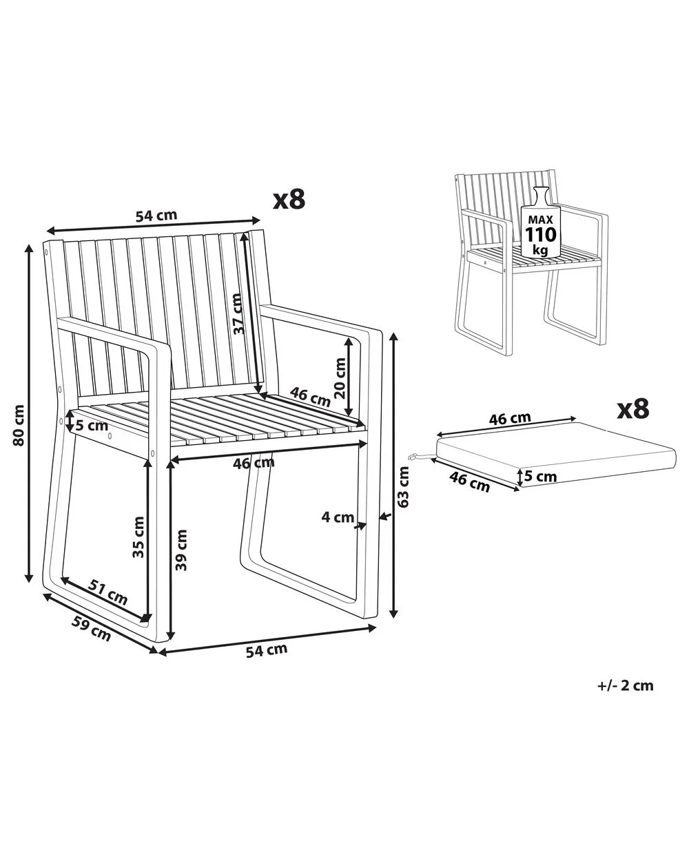 Garden Chair SASSARI II Off-White