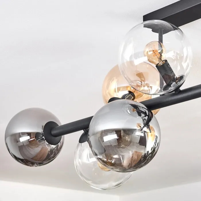 Gastor Plafoniera, Lampada a sfera Ambrato, Chiaro, Grigio fumo, 10-Luci