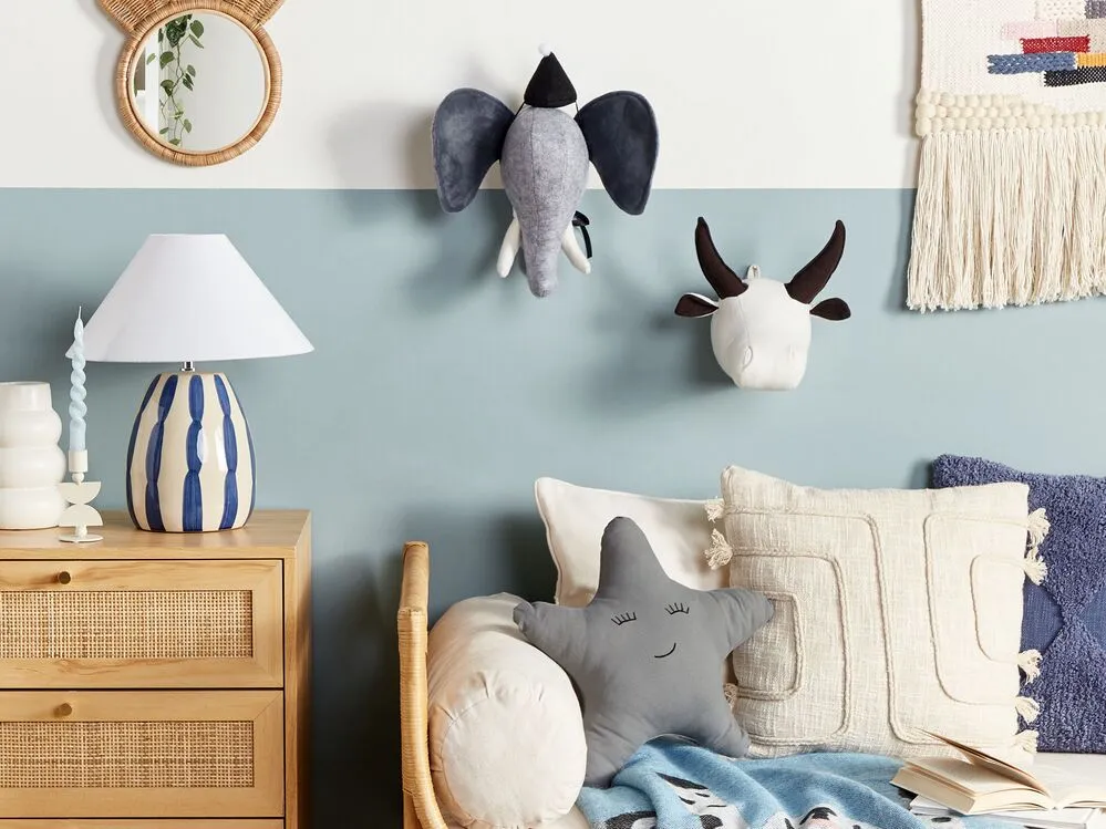 GEOFFREY Kids Wall Decor Bull 24 cm White Cotton