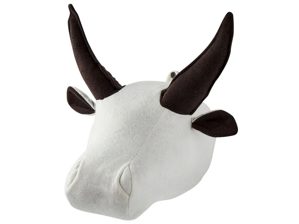GEOFFREY Kids Wall Decor Bull 24 cm White Cotton
