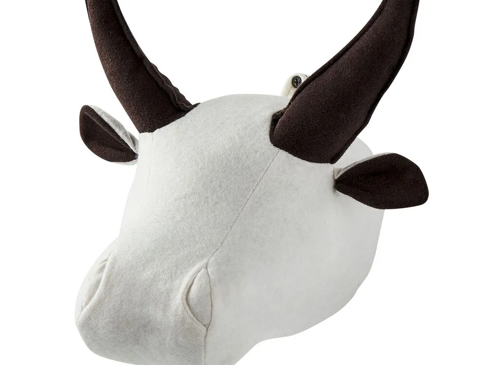 GEOFFREY Kids Wall Decor Bull 24 cm White Cotton