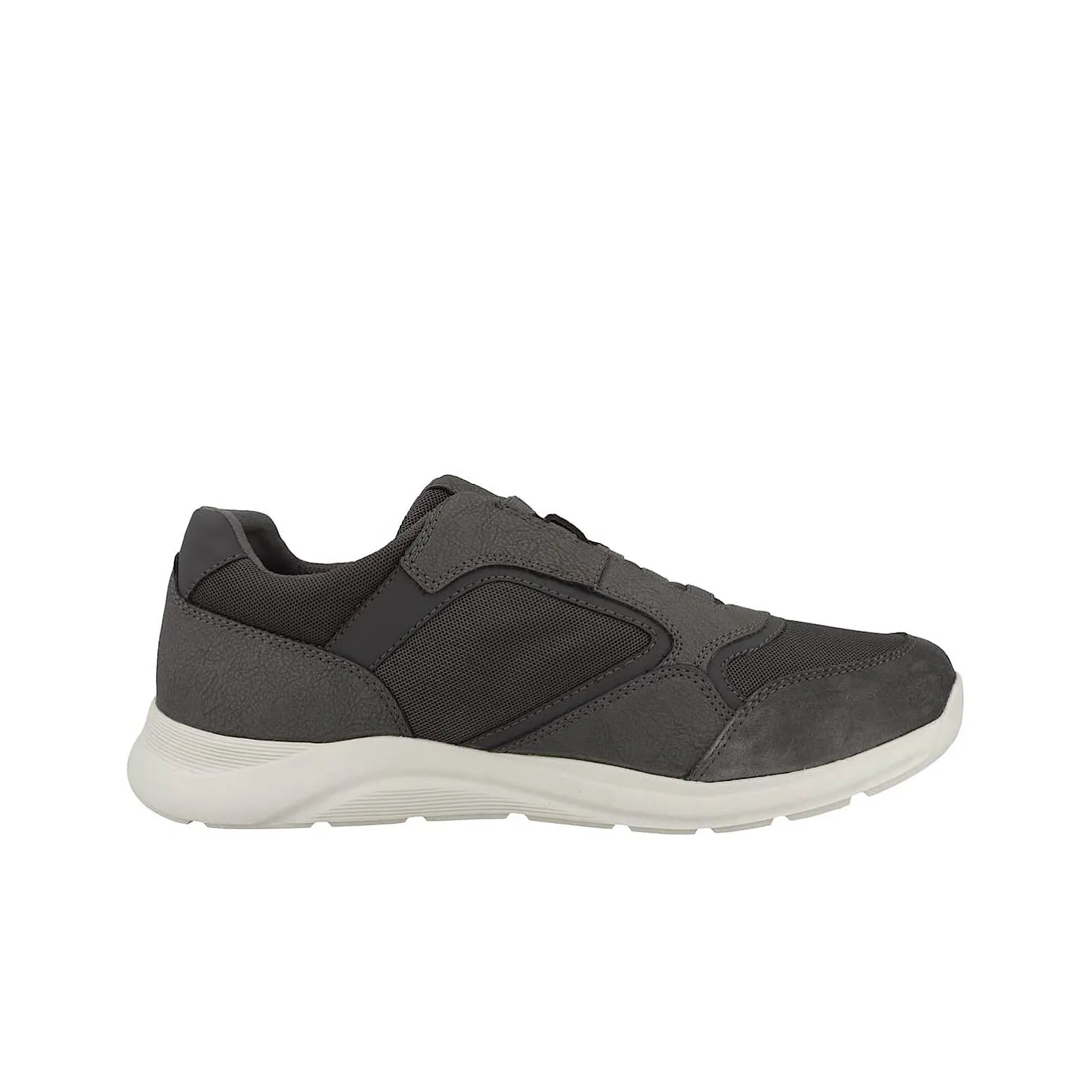 Geox Damiano sneaker slip on in mesh e pelle Grigio