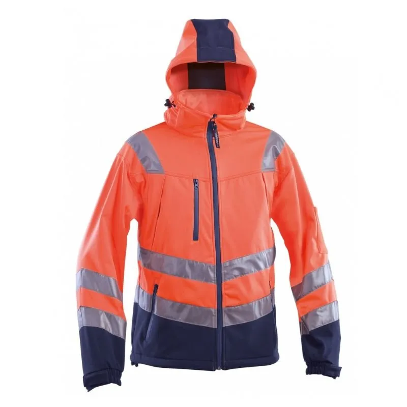 Giacca alta visibilità soft shell fluo idrorepellente traspirante