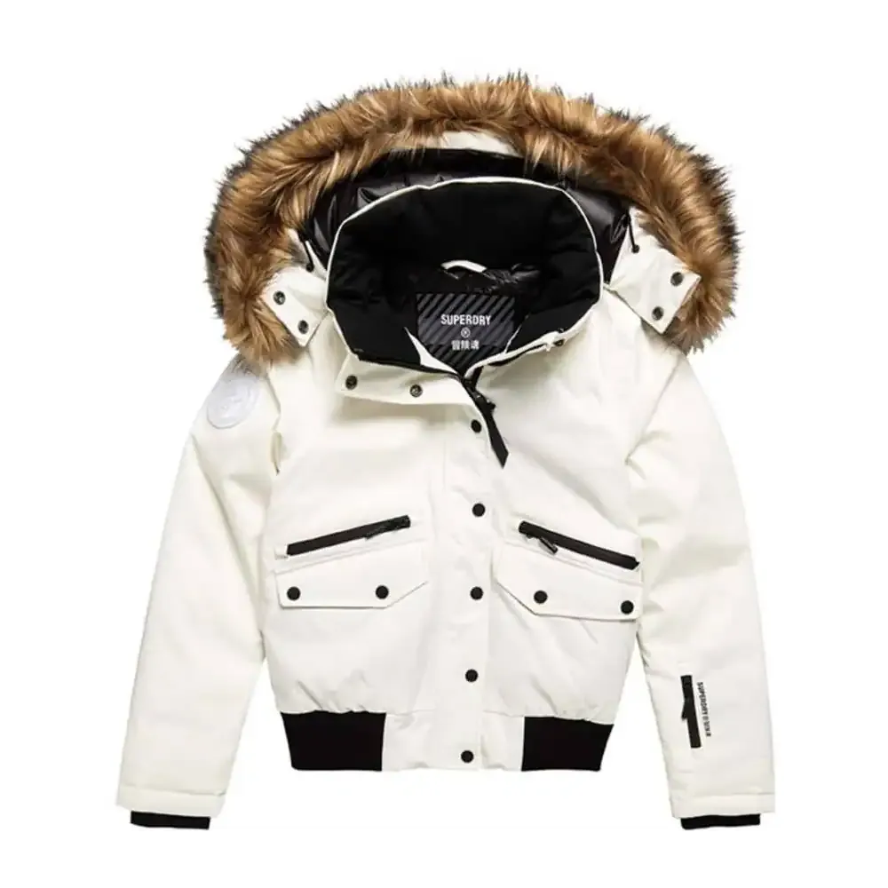 Giacca da sci Superdry Everest Down Snow Bomber Bianca