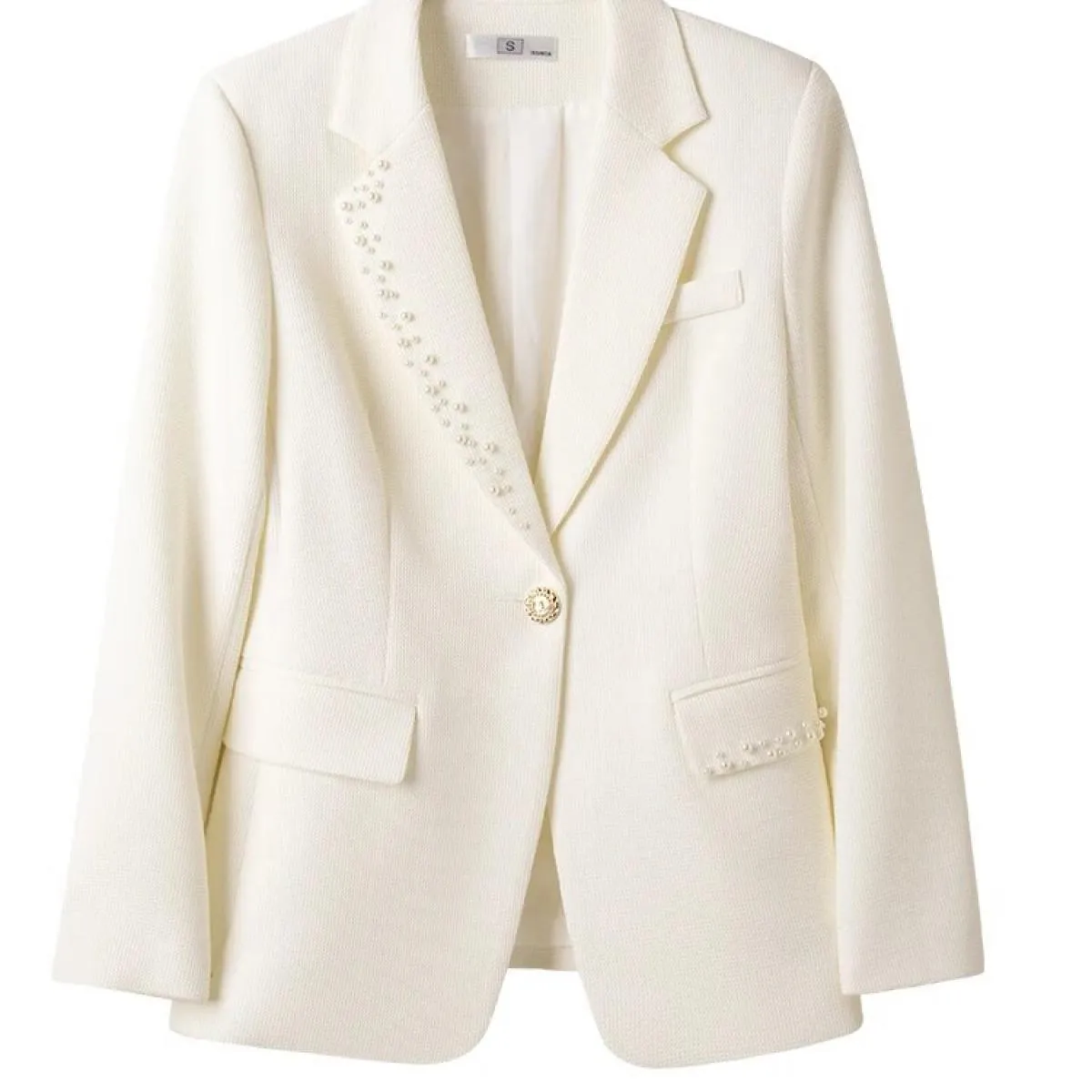 Giacca sportiva da donna nera beige moda Giacca da donna a maniche lunghe femminile con bottone singolo Cappotto casual autunno