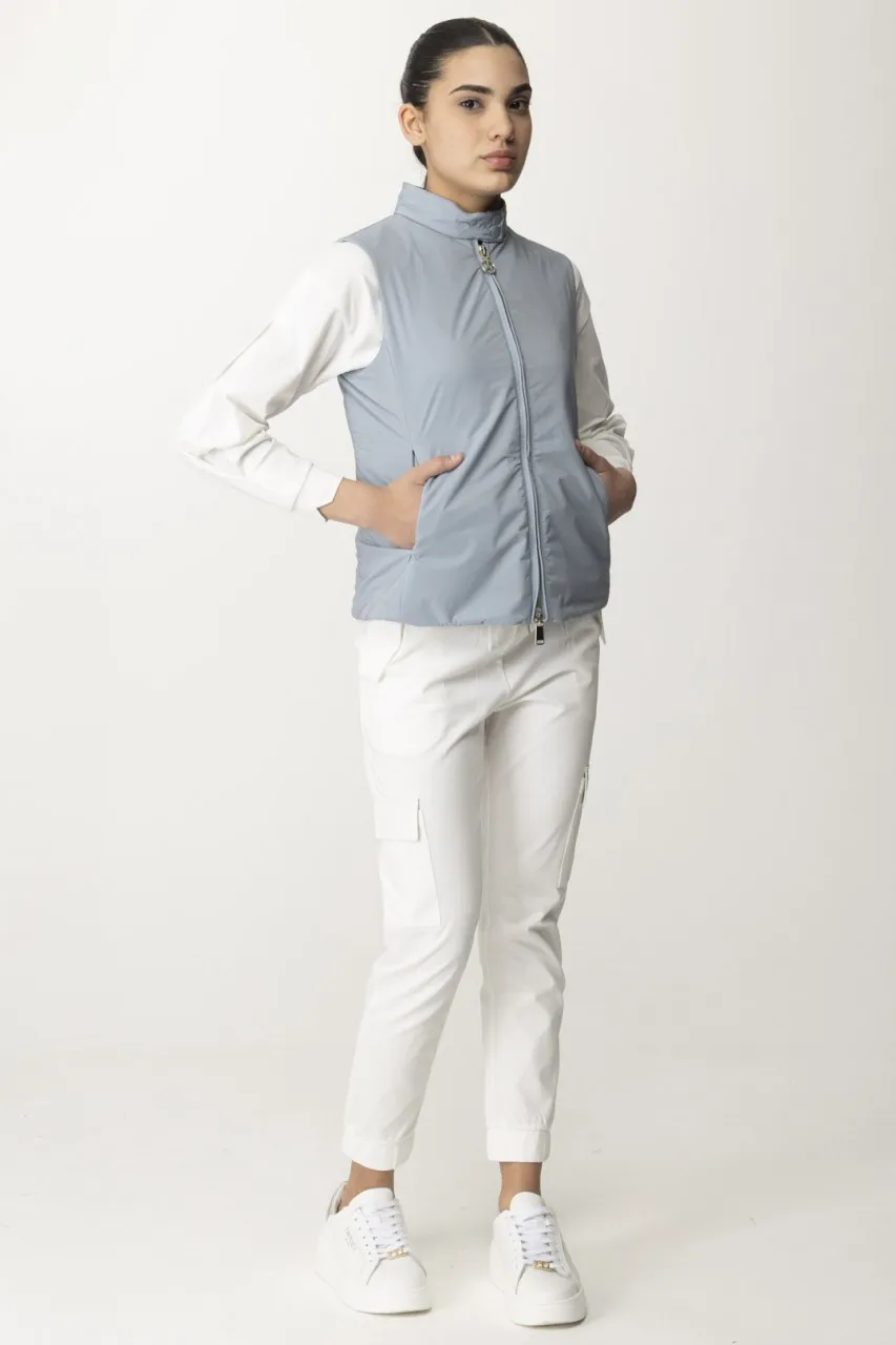 Gilet con zip Azzurro