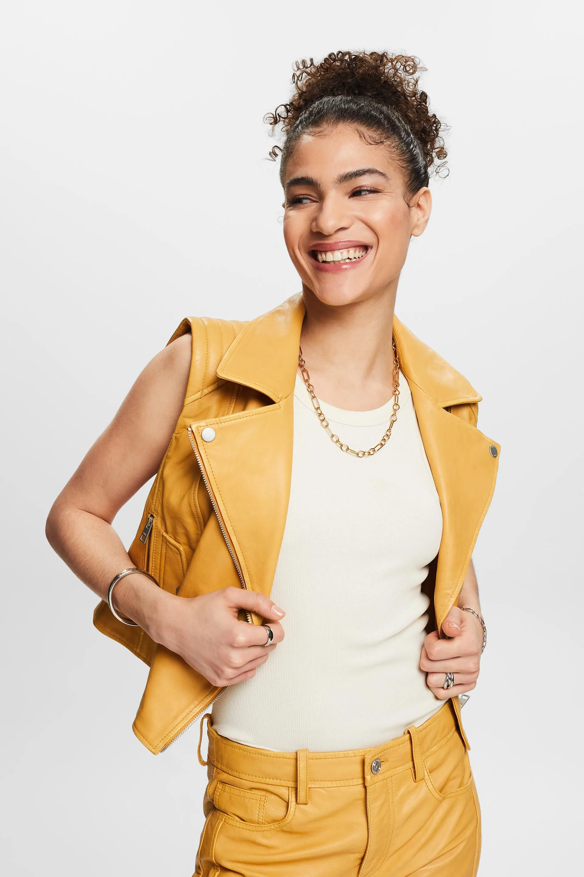 Gilet da motociclista in pelle