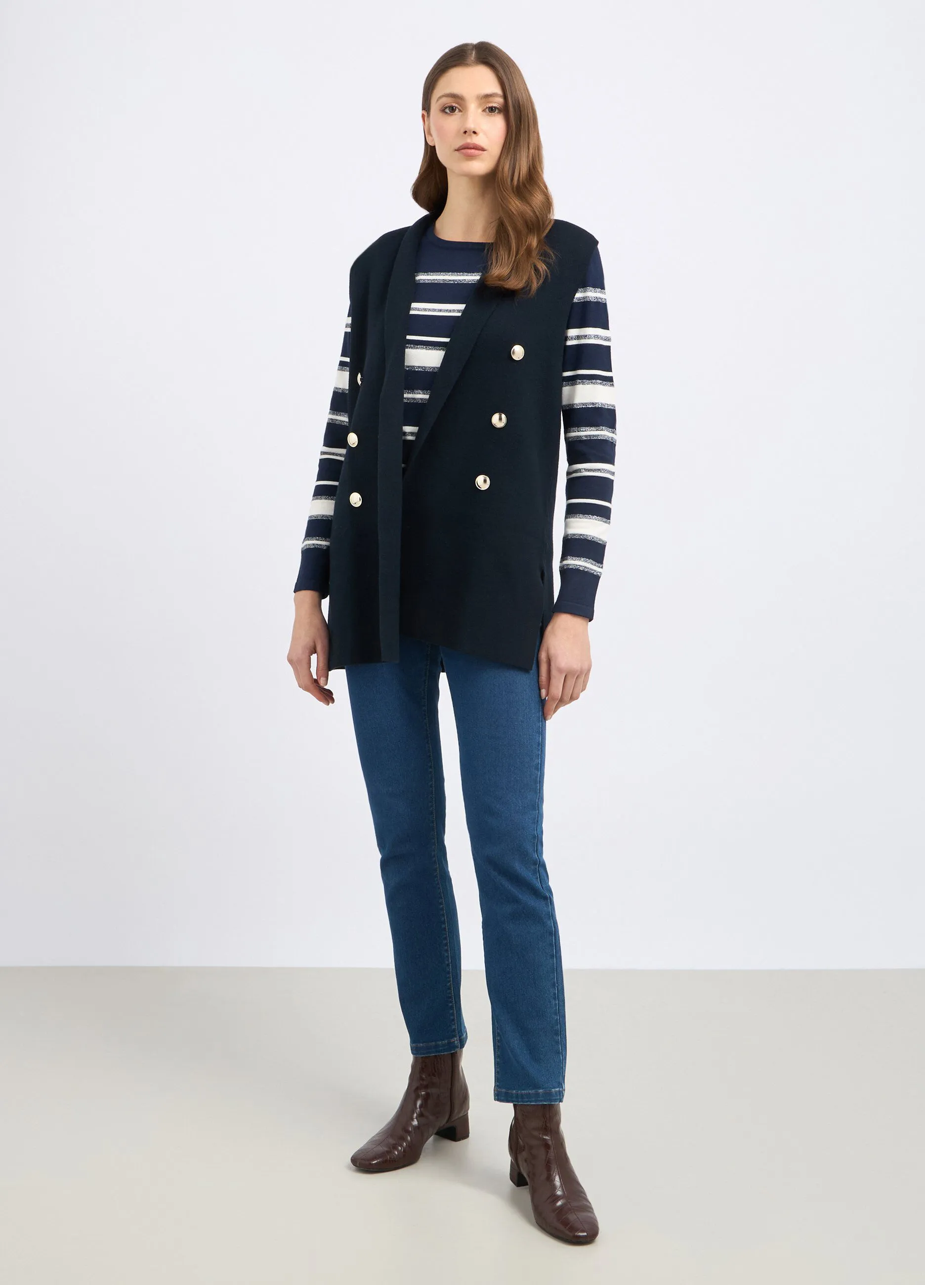 Gilet tricot doppiopetto donna