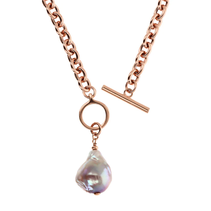 Girocollo Rosè con Perla Barocca Donna Bronzallure