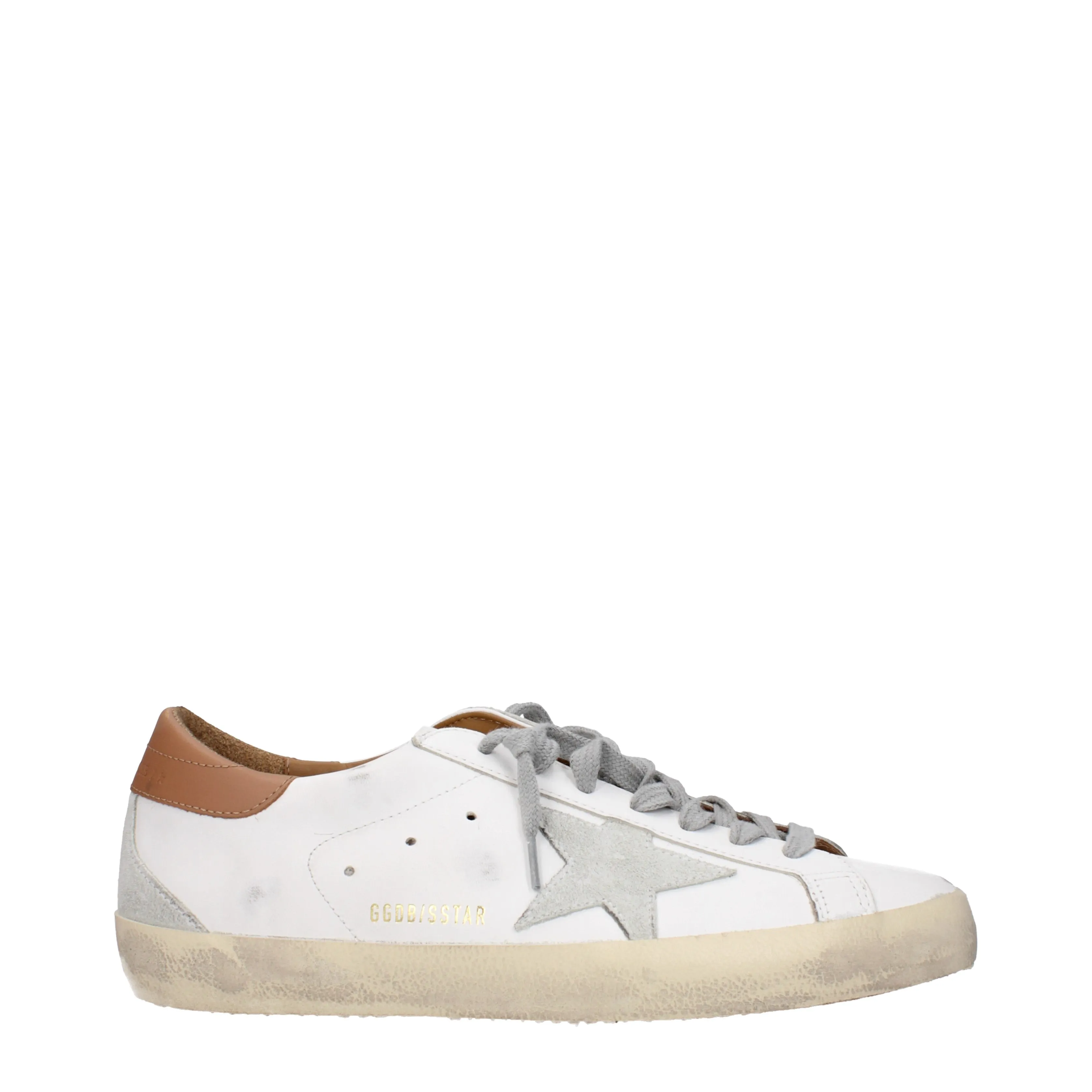 Golden Goose Sneakers Super star Uomo Pelle Bianco/Marrone Chiaro