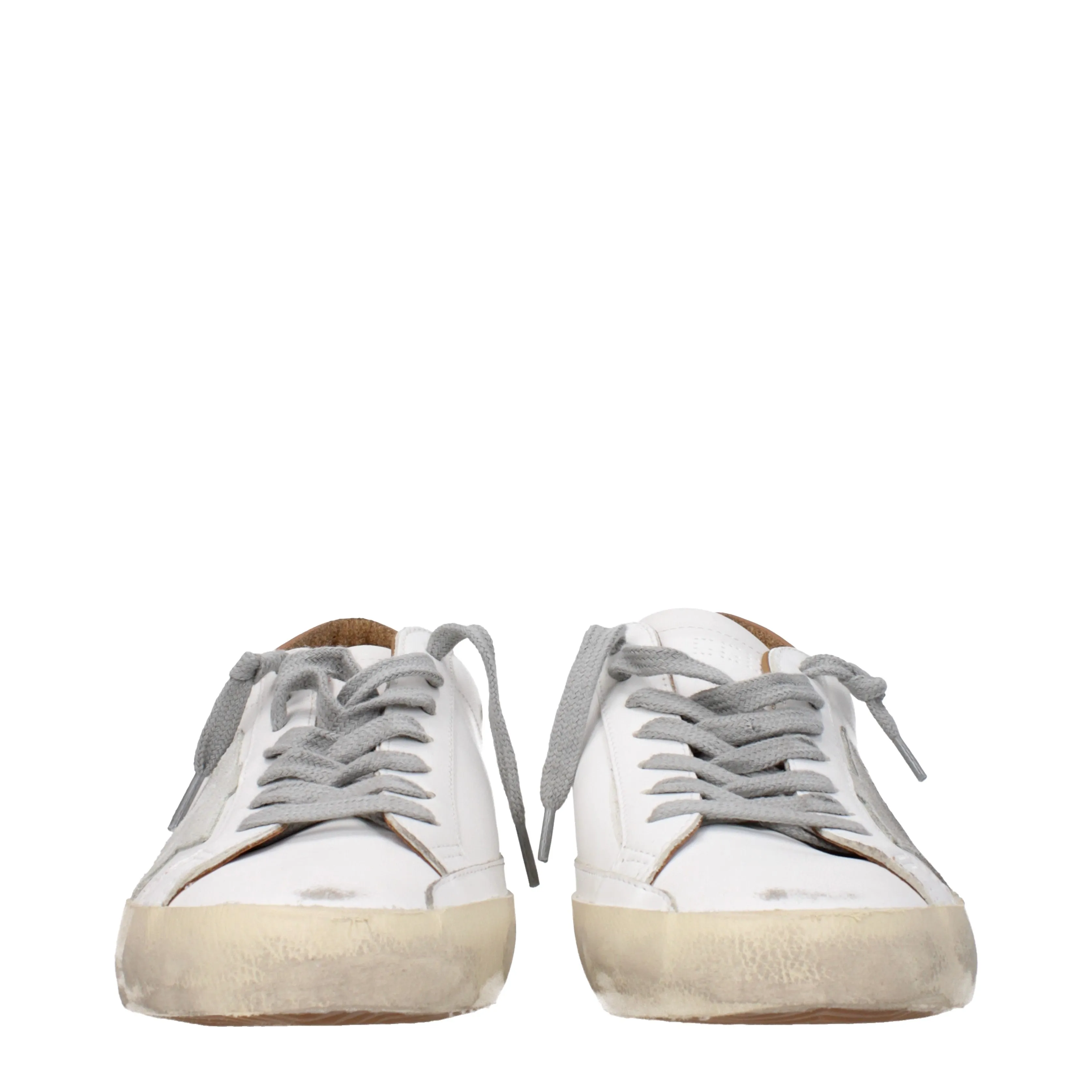 Golden Goose Sneakers Super star Uomo Pelle Bianco/Marrone Chiaro