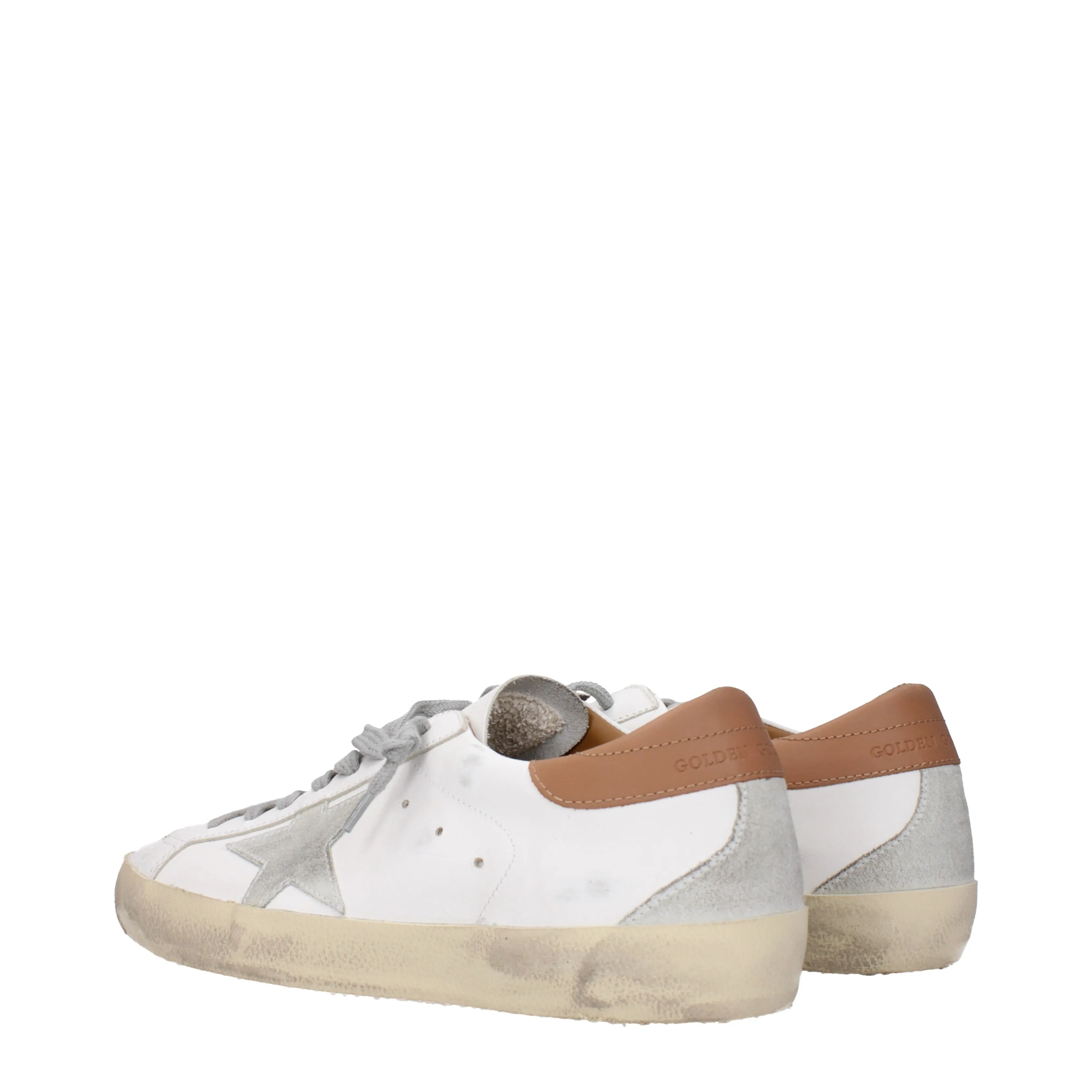 Golden Goose Sneakers Super star Uomo Pelle Bianco/Marrone Chiaro