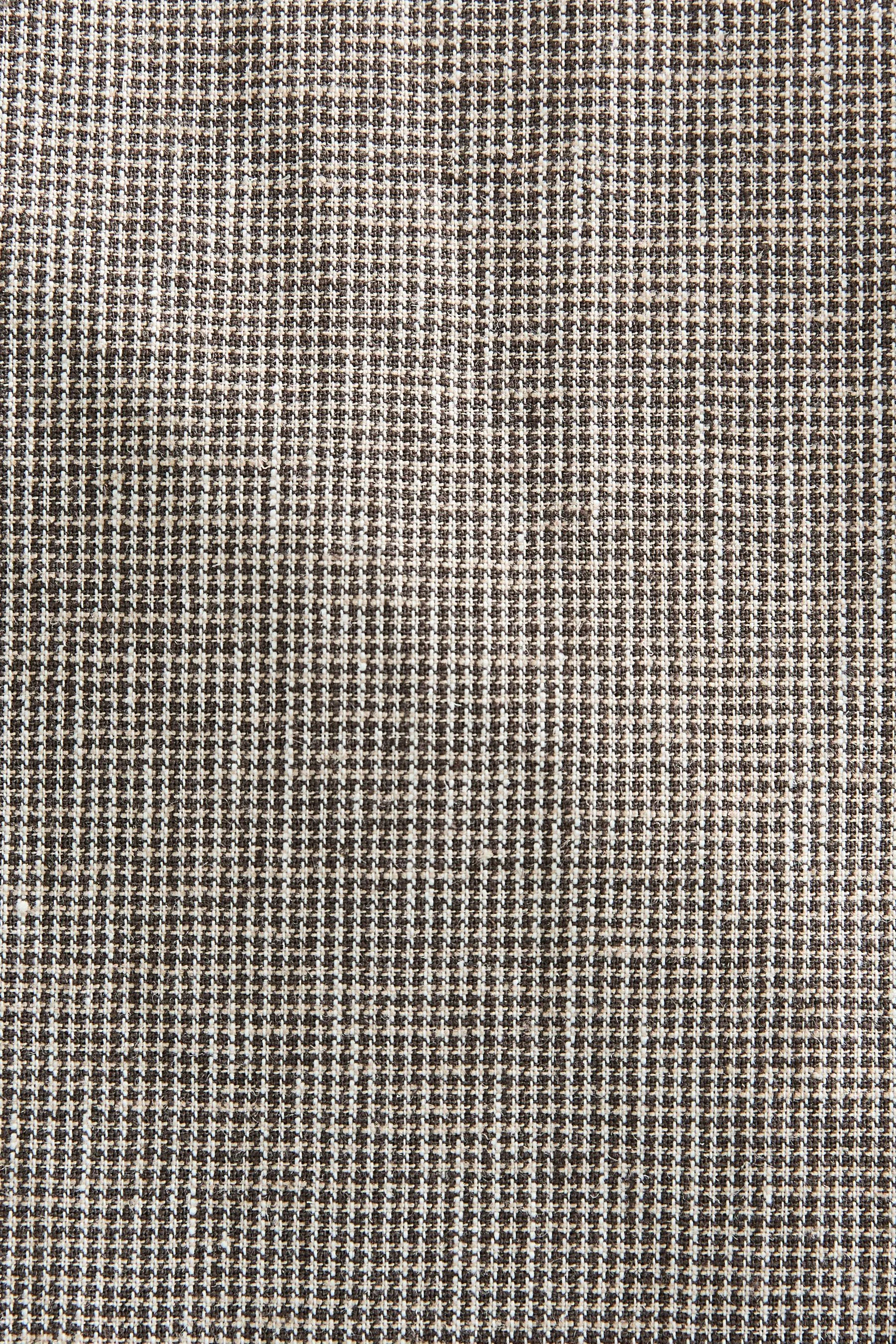 Grigio talpa  - Vestibilità sartoriale - Completo pied de poule in lino: Pantaloni