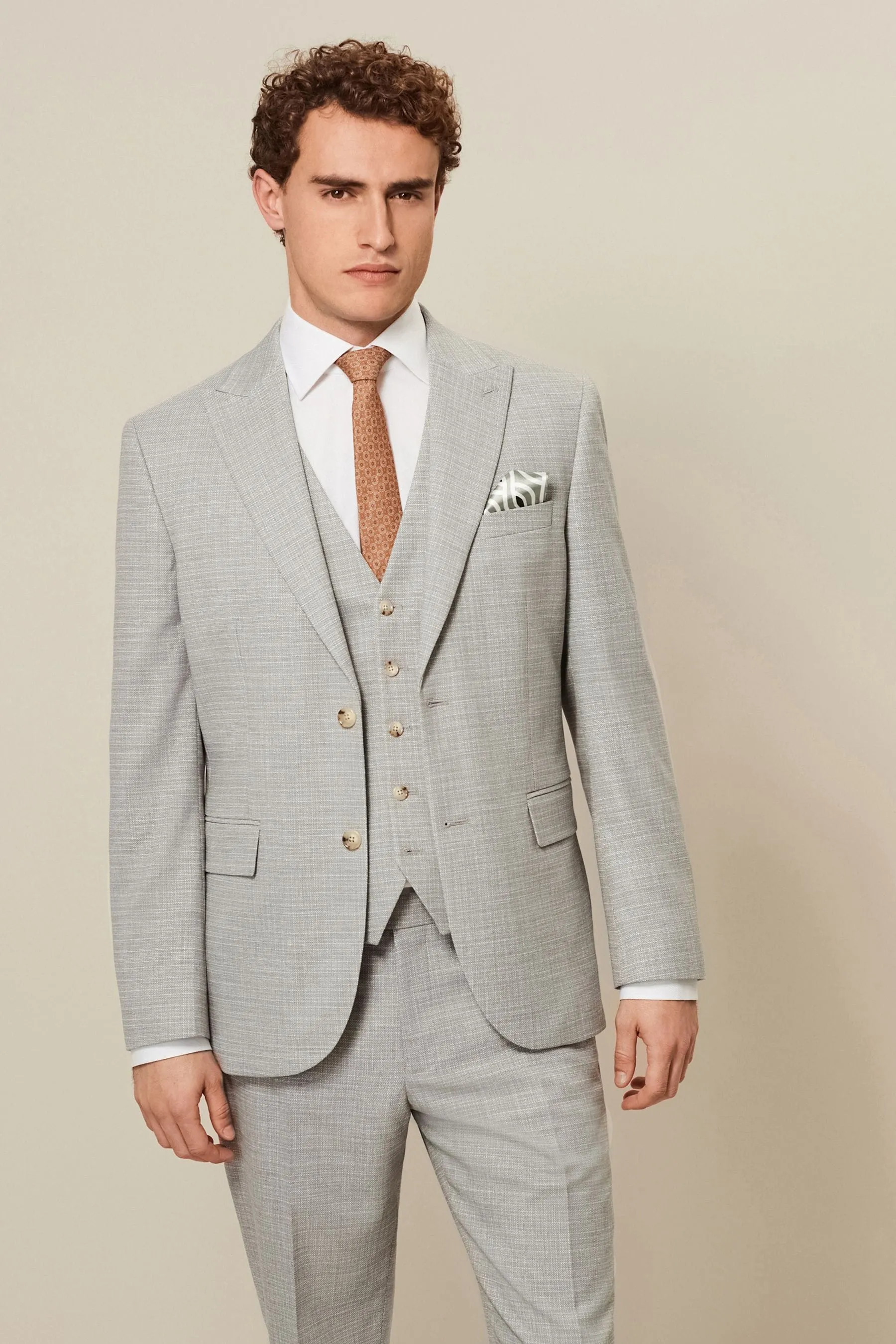 Grigio  - Vestibilità sartoriale - Giacca da completo testurizzato