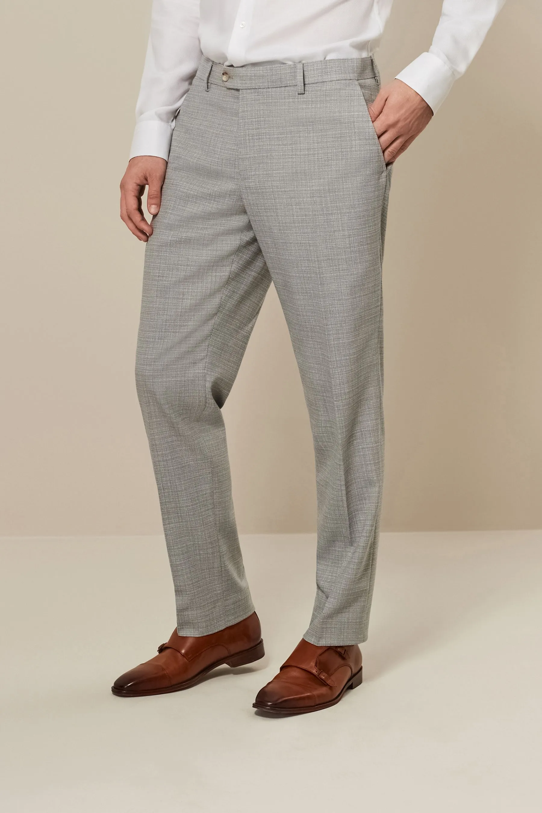 Grigio  - Vestibilità sartoriale - Pantaloni da completo testurizzato