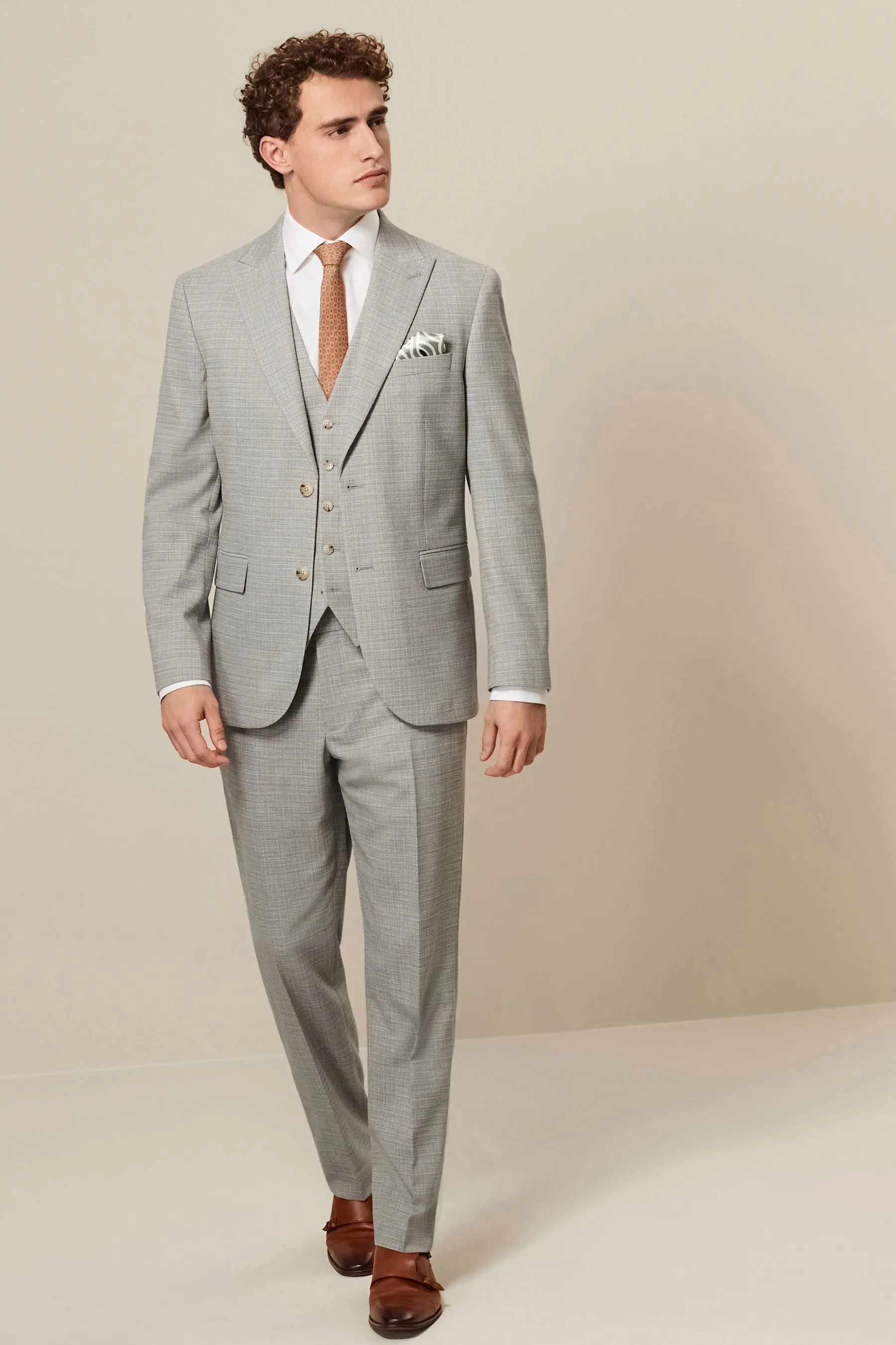 Grigio  - Vestibilità sartoriale - Pantaloni da completo testurizzato