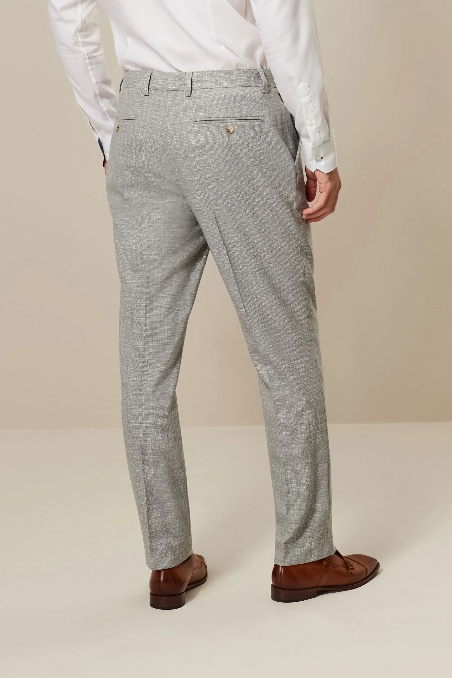 Grigio  - Vestibilità sartoriale - Pantaloni da completo testurizzato