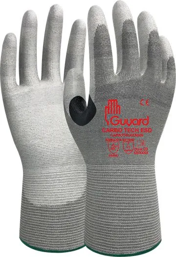 Guanti da lavoro GUYARD CARBO TECH ESD, Tg. 11, in Polietilene, col. Grigio