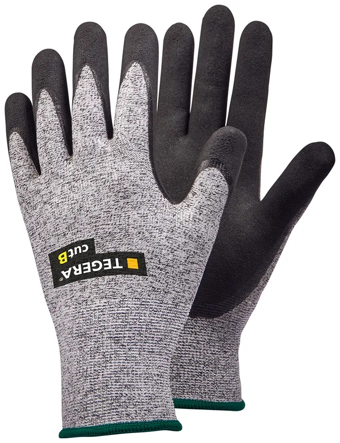 Guanti da lavoro Tegera TEGERA, Tg. 5, in HPPE, Nylon, Spandex, col. Nero, grigio
