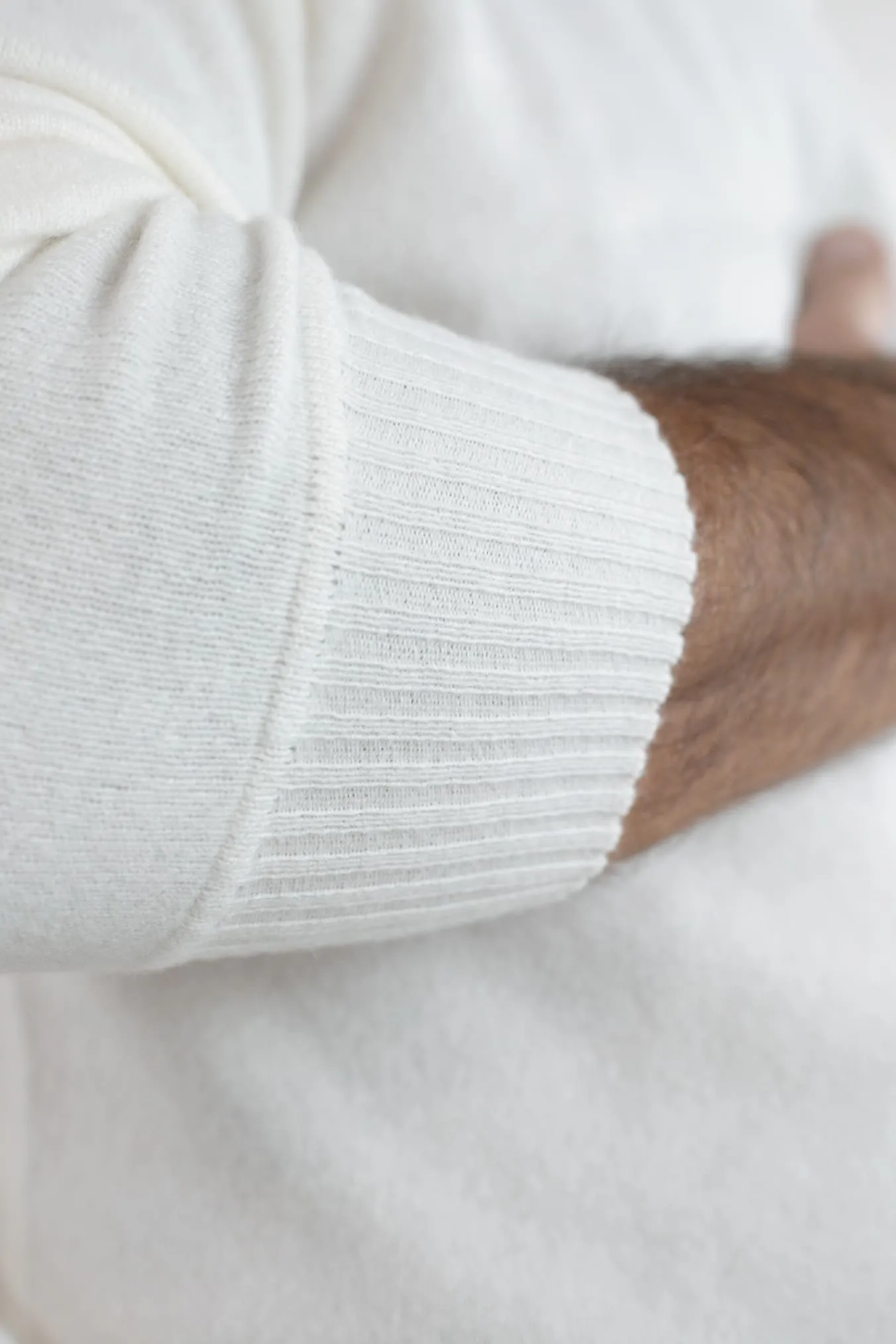 GUARINO Maglia Felpa Cashmere con Cappuccio Bianco