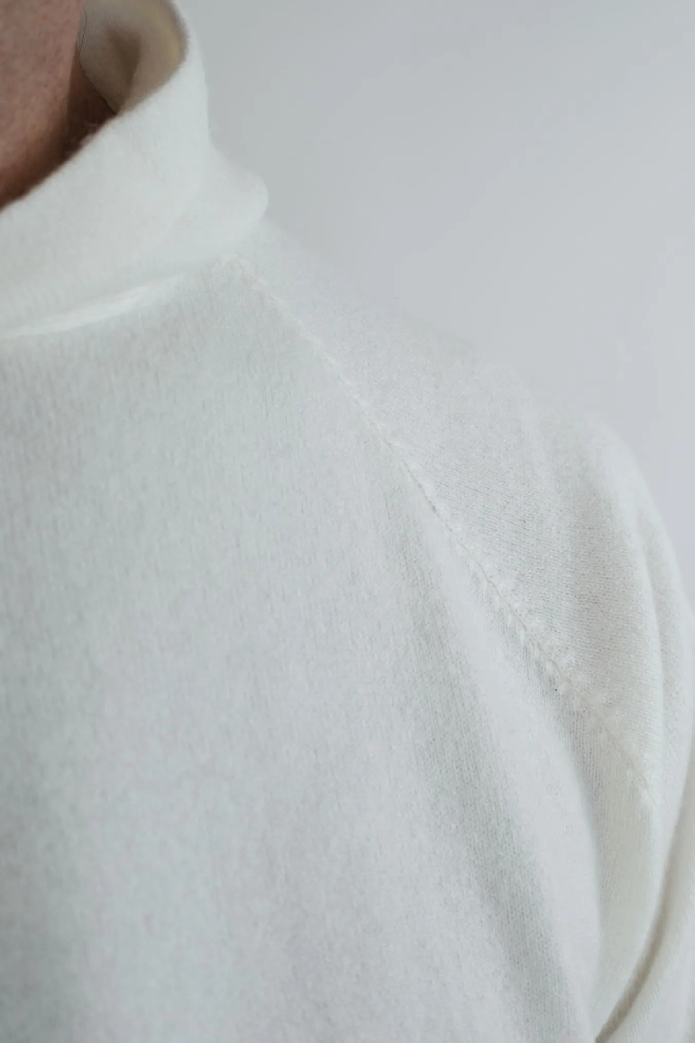 GUARINO Maglia Felpa Cashmere con Cappuccio Bianco